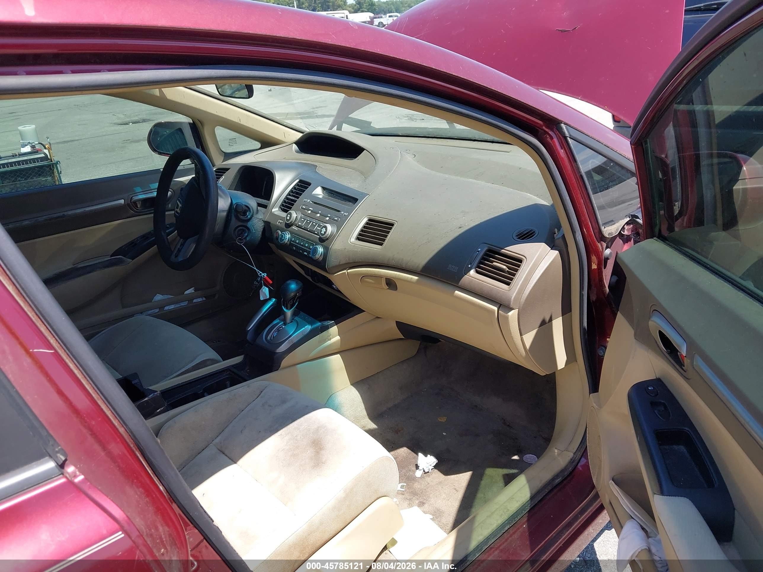 2008 Honda Civic Ex Burgundy vin: 1HGFA16848L024419