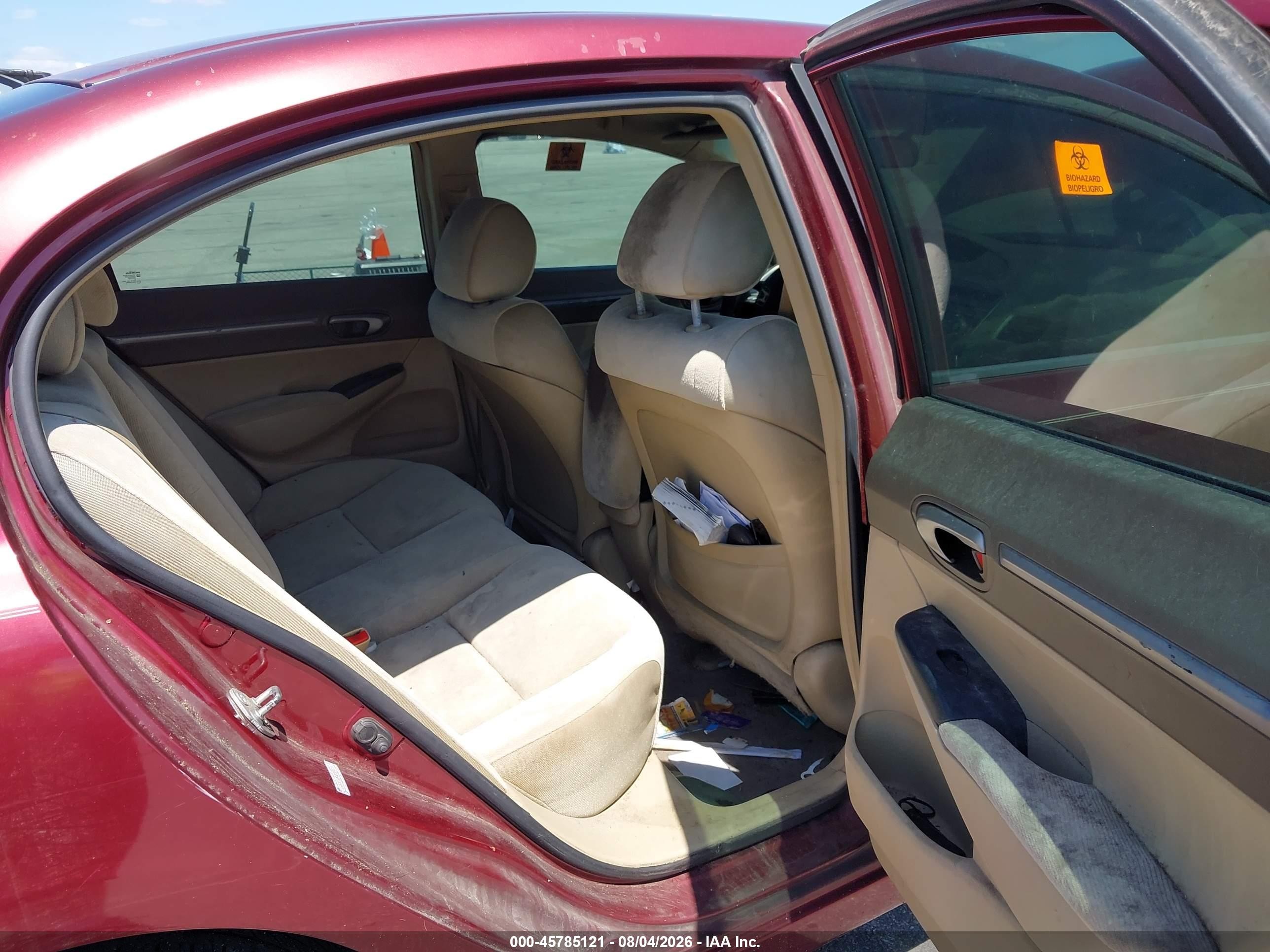 2008 Honda Civic Ex Burgundy vin: 1HGFA16848L024419