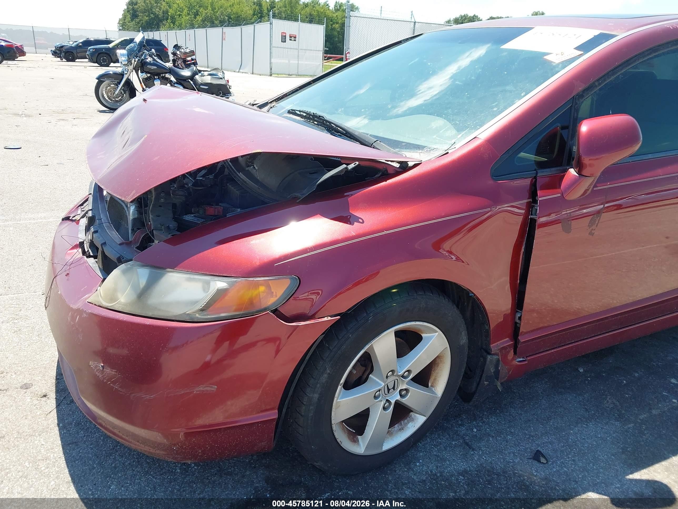 2008 Honda Civic Ex Burgundy vin: 1HGFA16848L024419