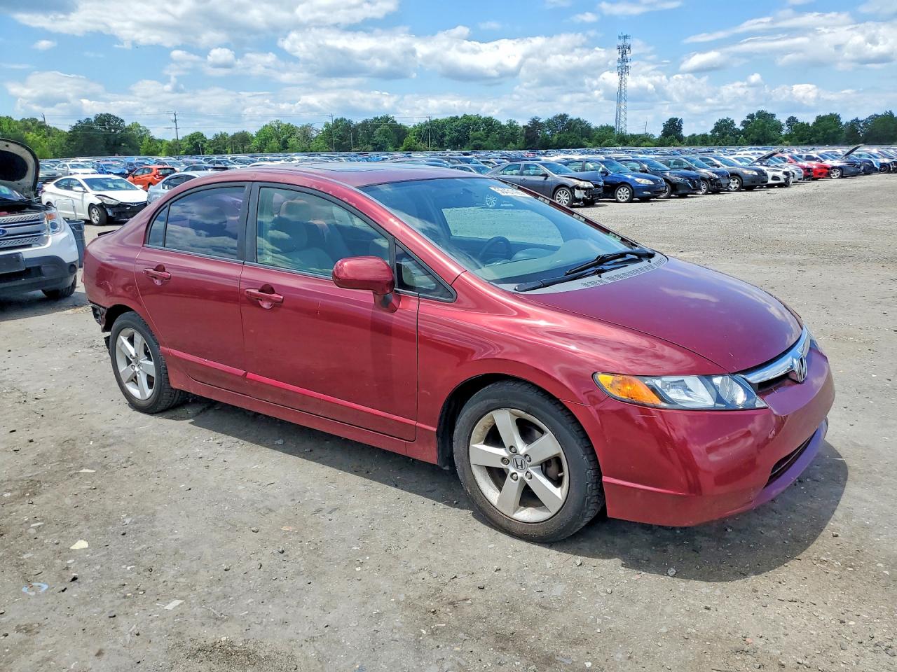 2008 Honda Civic Ex Burgundy vin: 1HGFA16848L065097