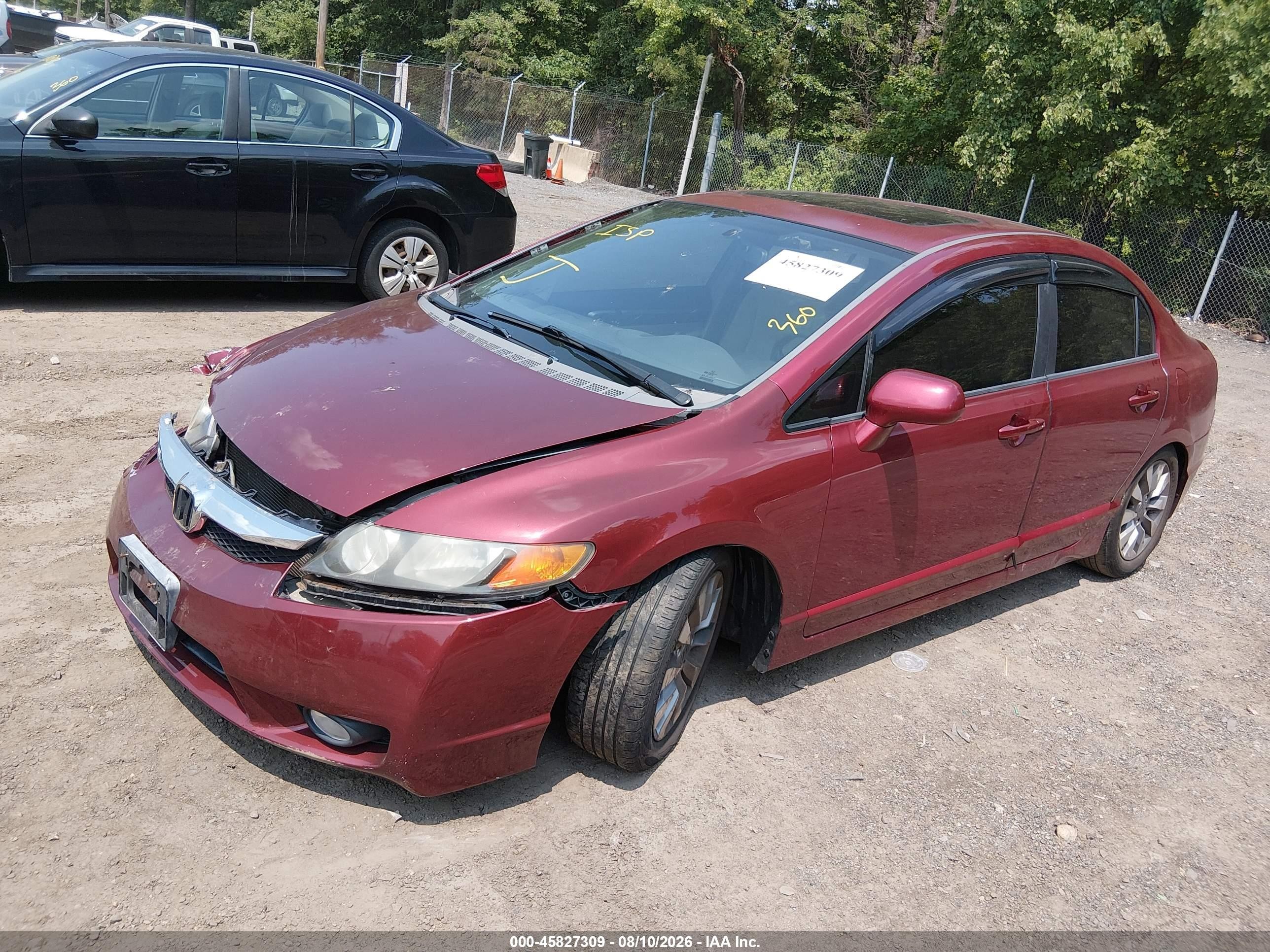 2009 Honda Civic Ex Red vin: 1HGFA16849L028827