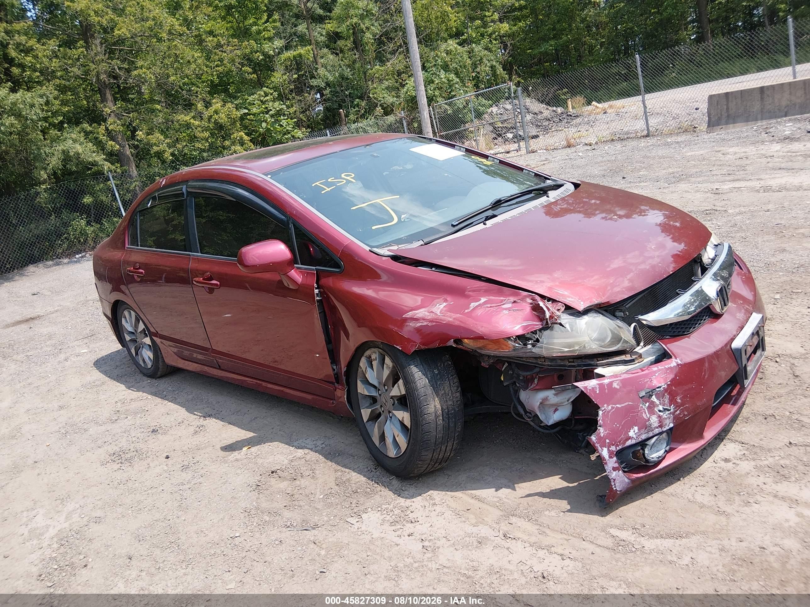 2009 Honda Civic Ex Red vin: 1HGFA16849L028827