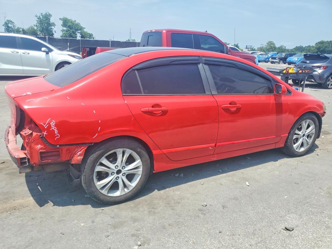 2007 Honda Civic Ex Red vin: 1HGFA16857L075040