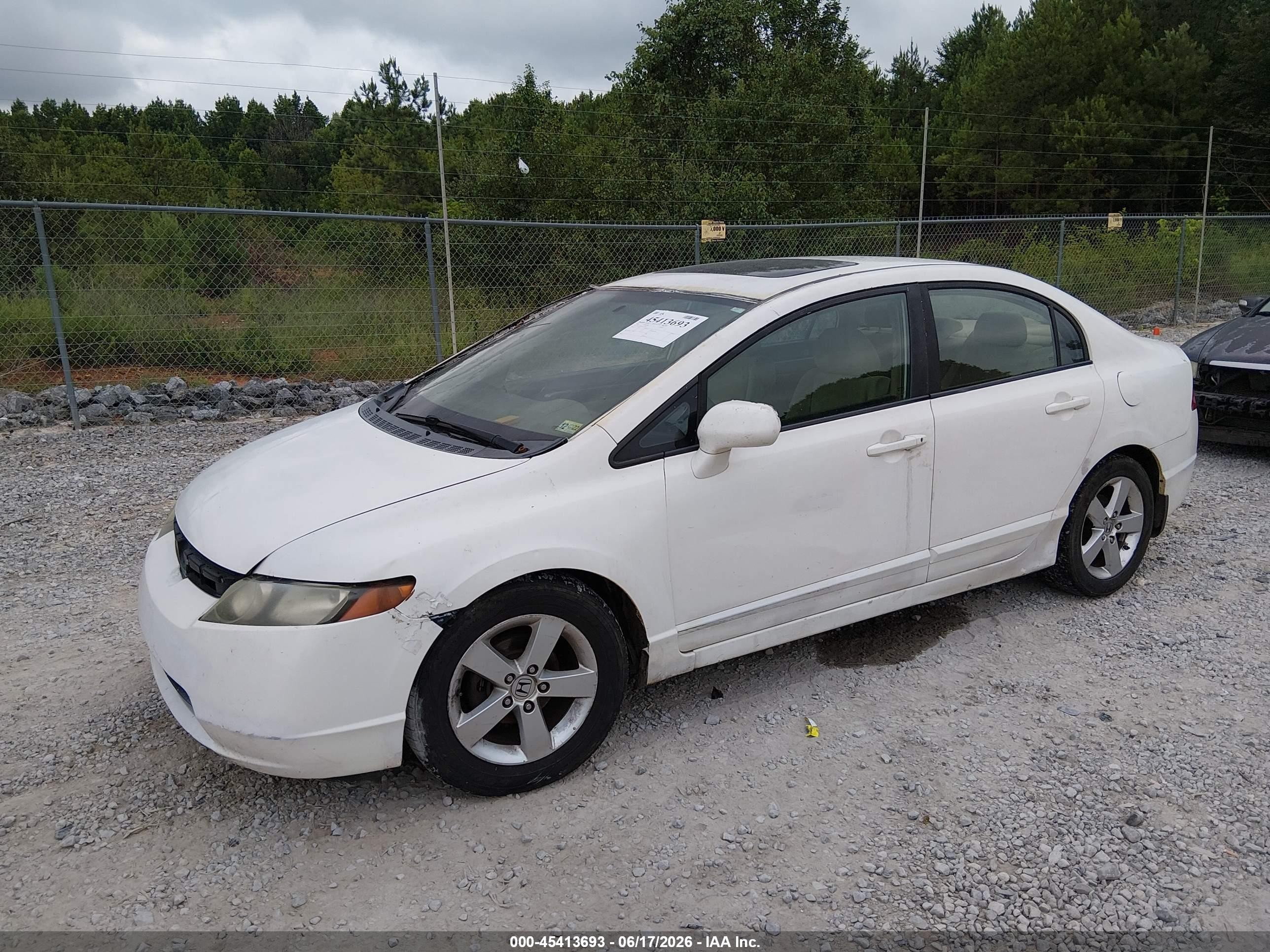 2008 Honda Civic Ex White vin: 1HGFA16858L113903
