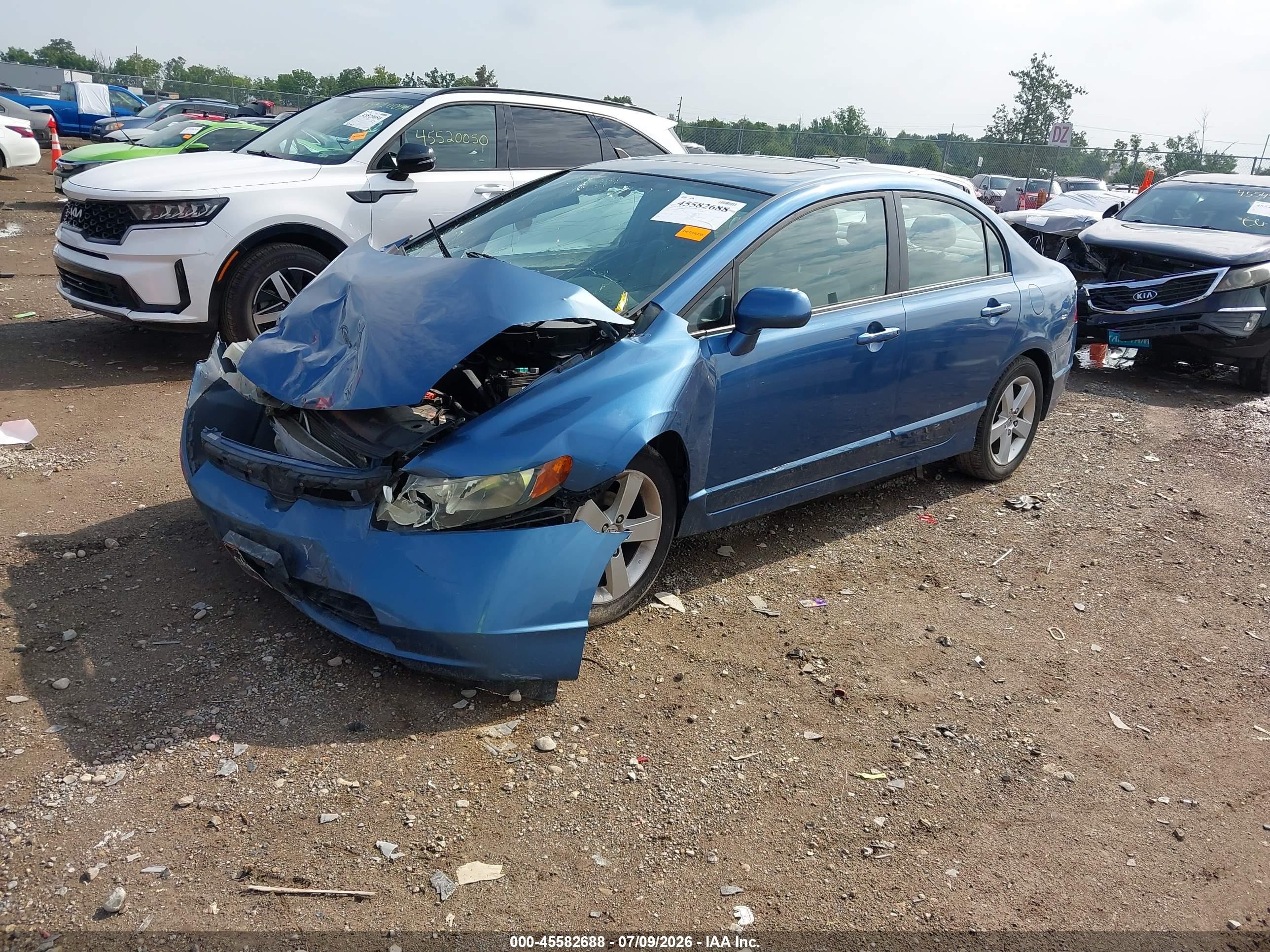 2008 Honda Civic Ex Blue vin: 1HGFA16868L089787