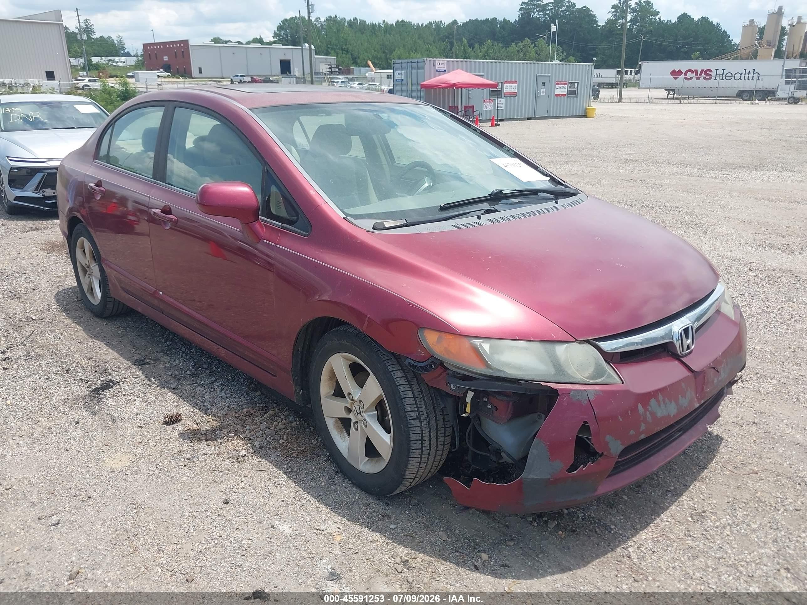 2008 Honda Civic Ex Burgundy vin: 1HGFA16868L090633