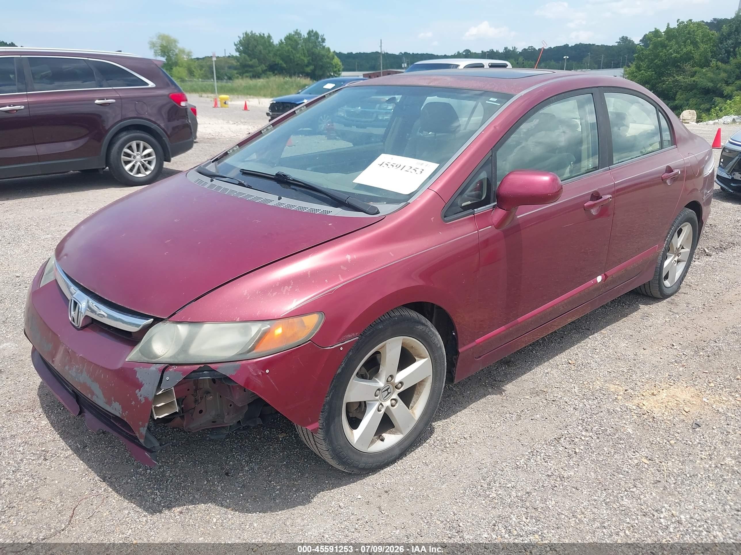 2008 Honda Civic Ex Burgundy vin: 1HGFA16868L090633