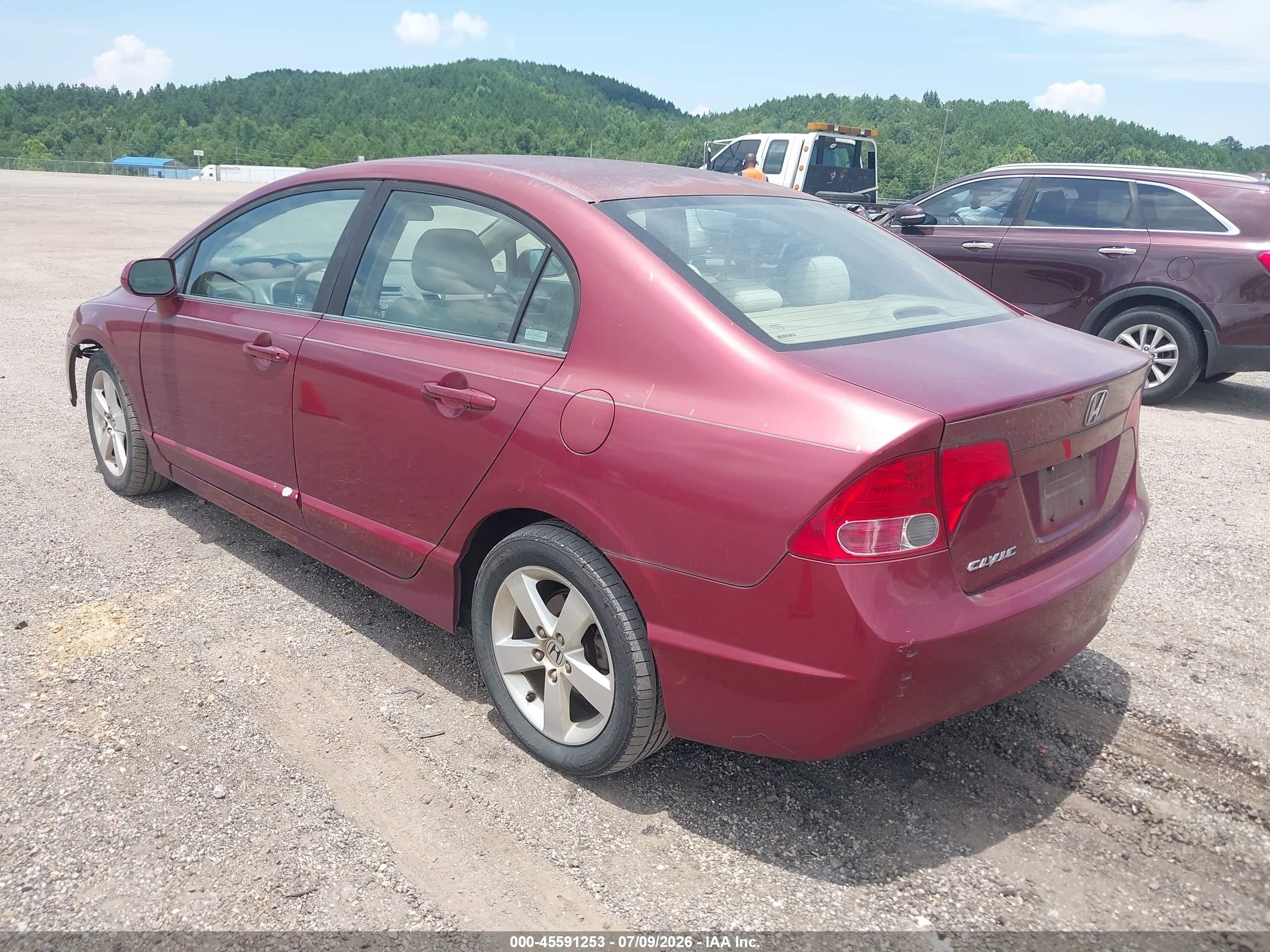 2008 Honda Civic Ex Burgundy vin: 1HGFA16868L090633