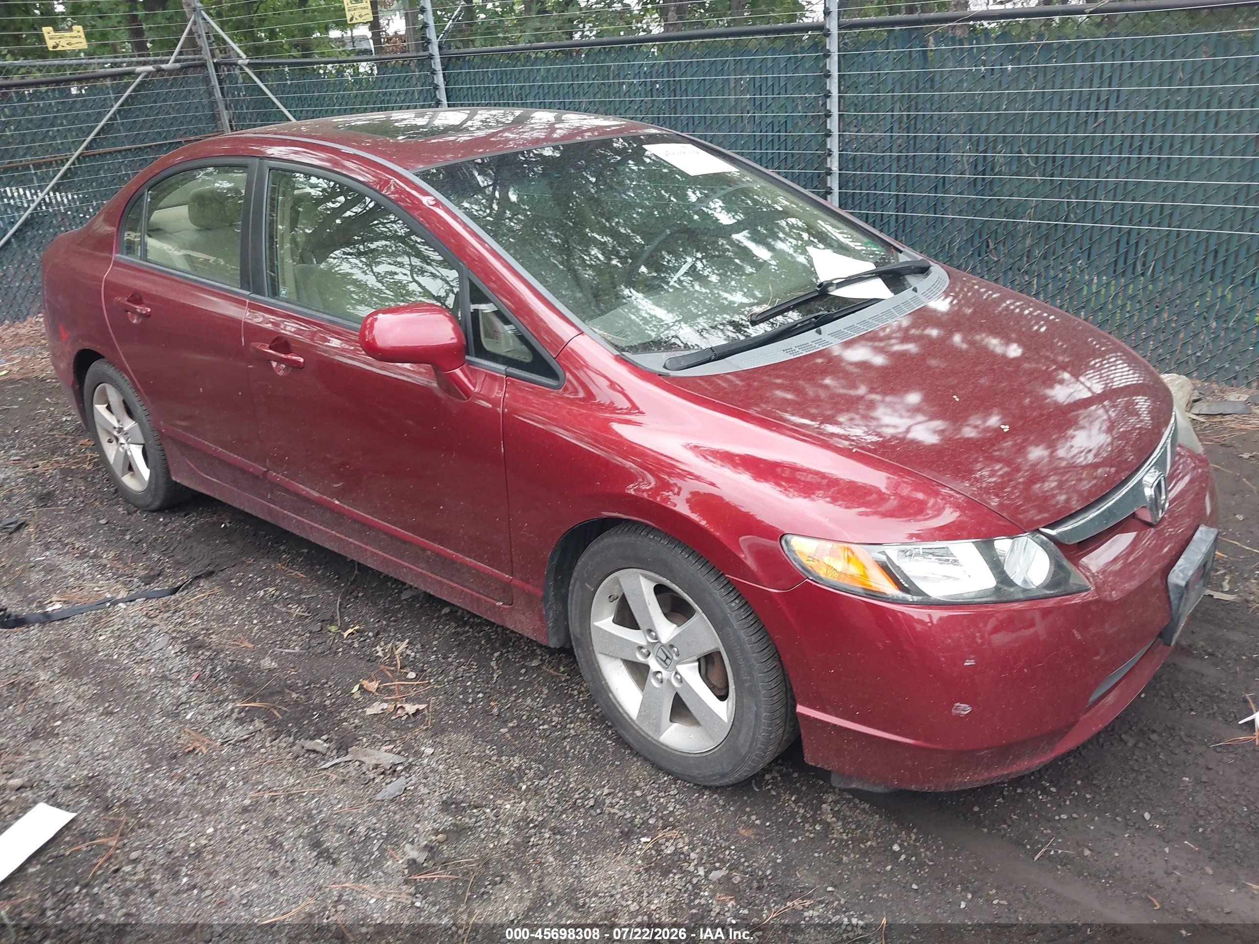 2008 Honda Civic Ex Burgundy vin: 1HGFA16868L091586