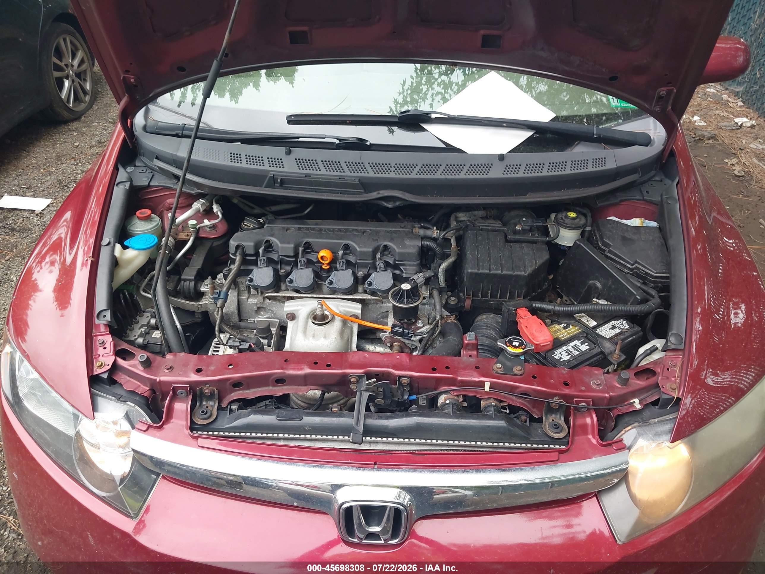 2008 Honda Civic Ex Burgundy vin: 1HGFA16868L091586
