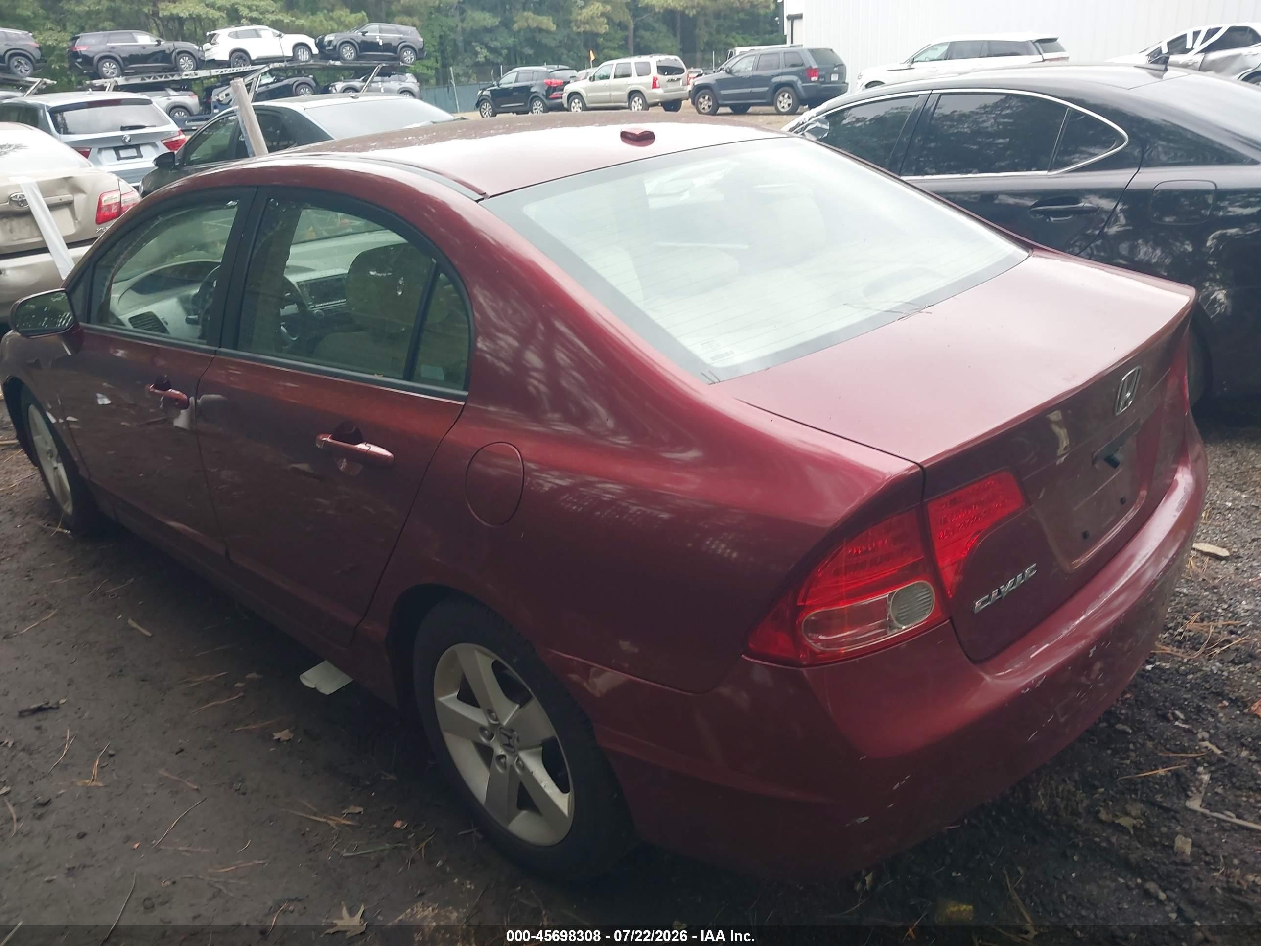 2008 Honda Civic Ex Burgundy vin: 1HGFA16868L091586