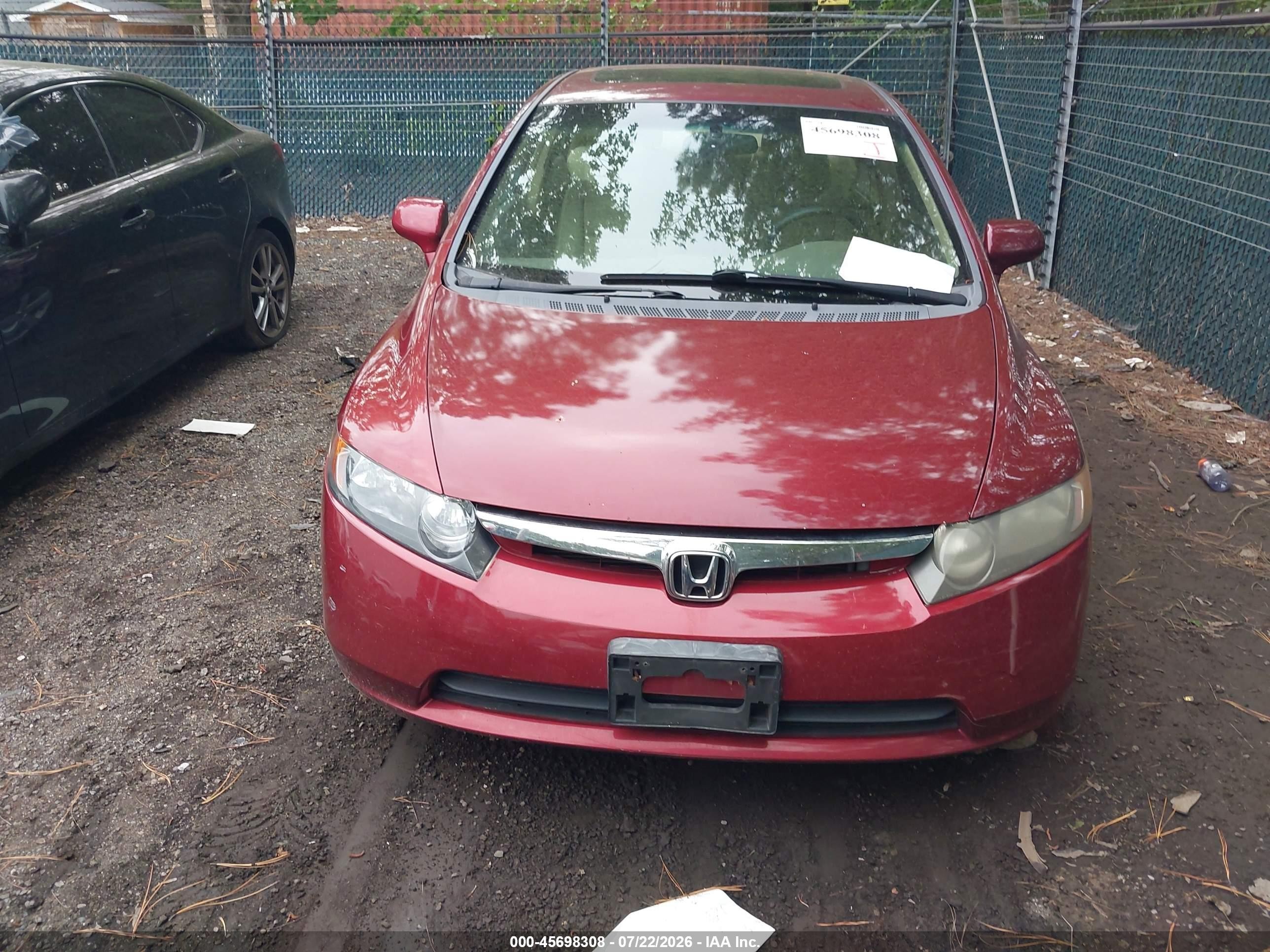 2008 Honda Civic Ex Burgundy vin: 1HGFA16868L091586