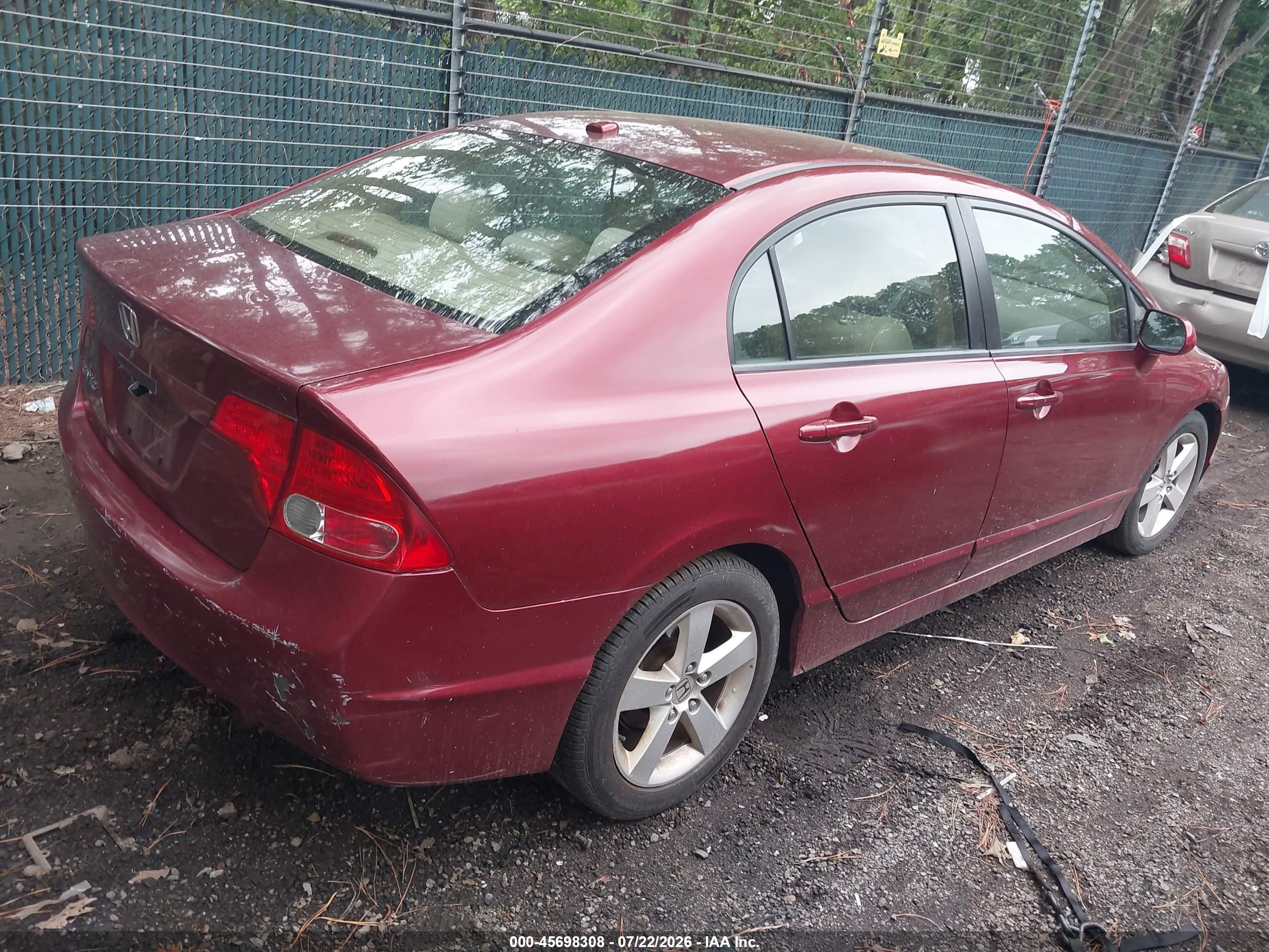 2008 Honda Civic Ex Burgundy vin: 1HGFA16868L091586