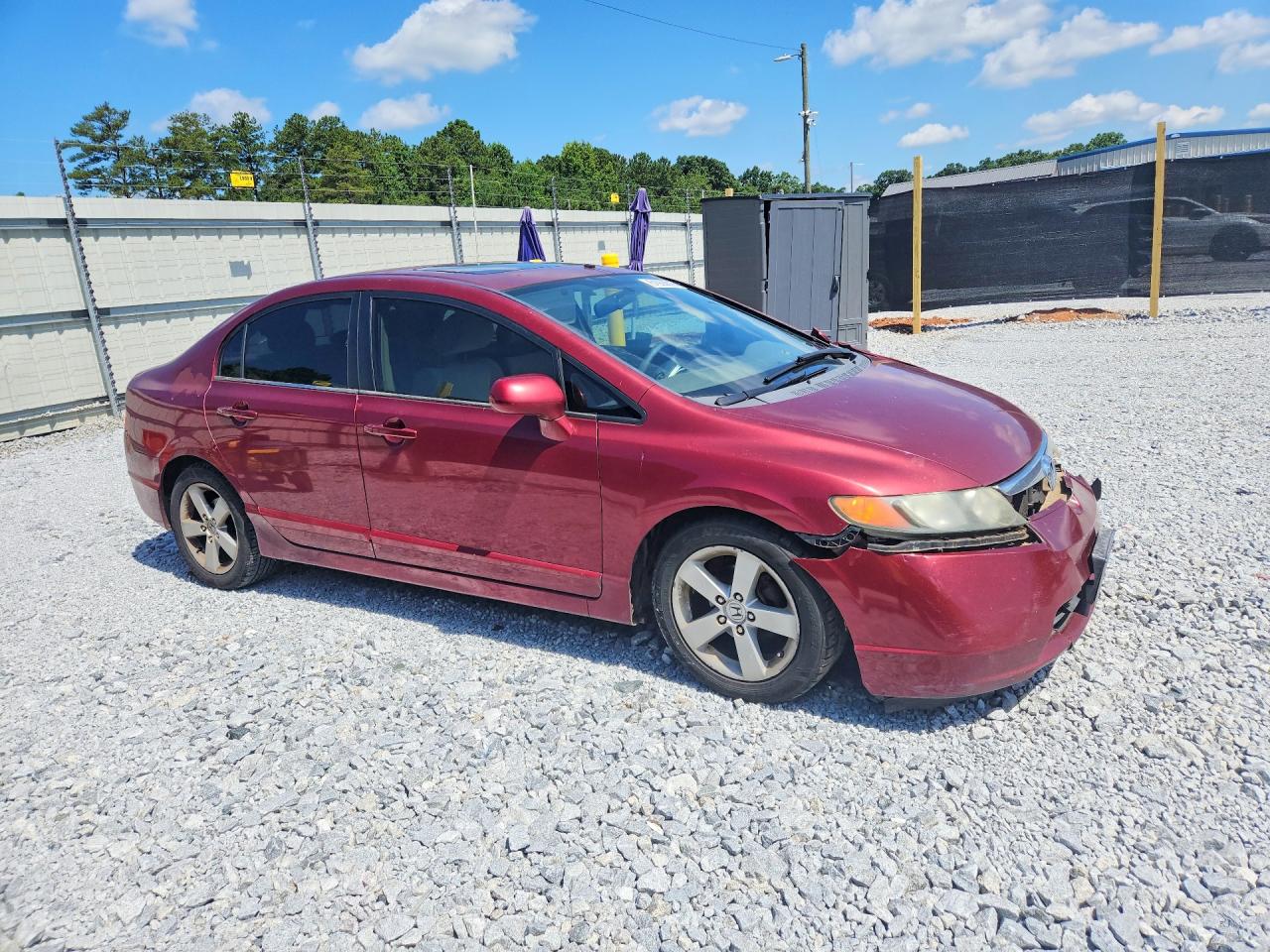 2007 Honda Civic Ex Burgundy vin: 1HGFA16877L008083