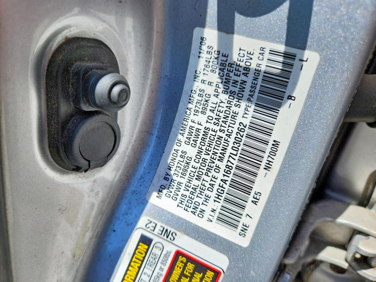 2007 Honda Civic Ex Silver vin: 1HGFA16877L030262