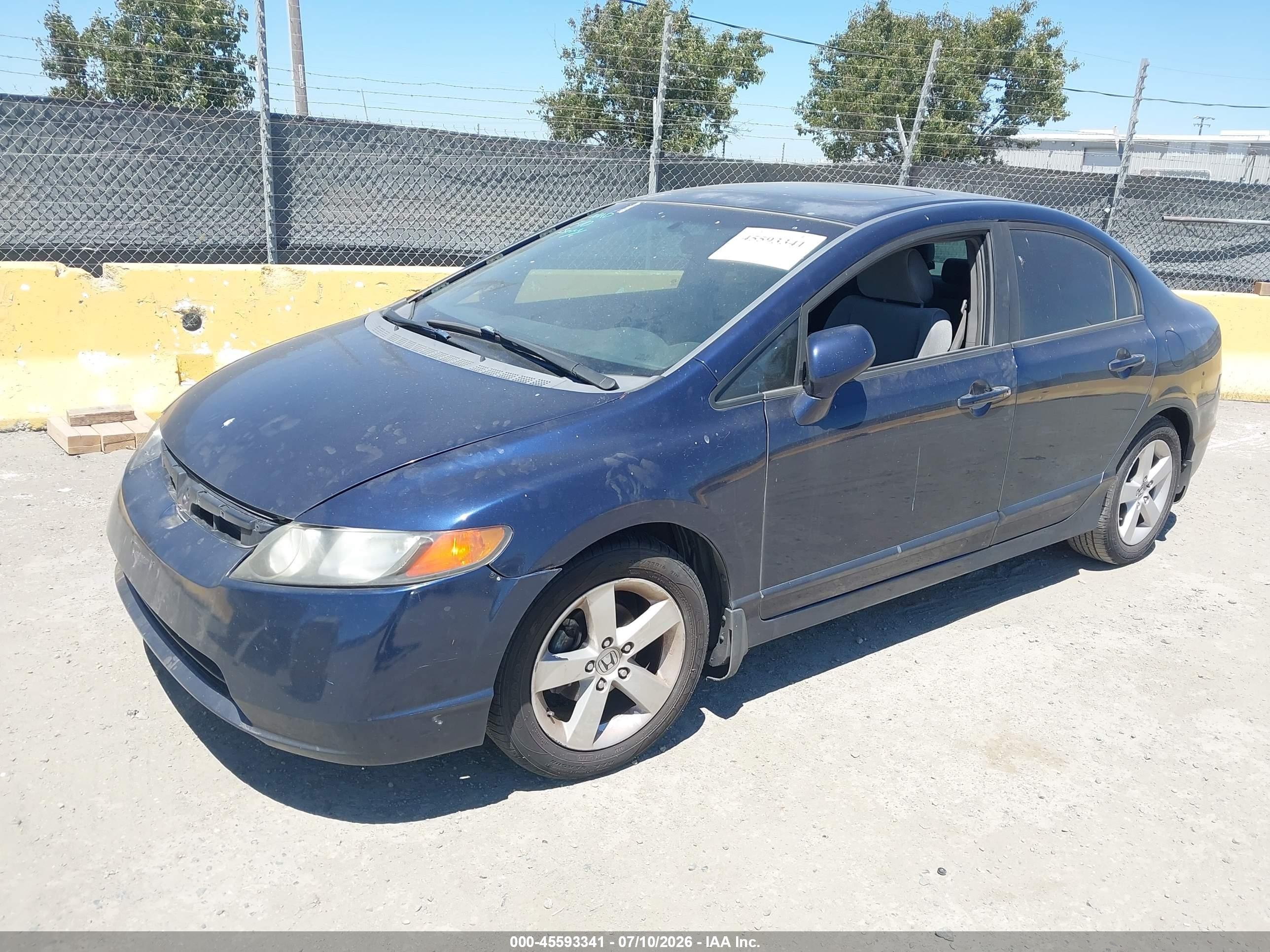 2008 Honda Civic Ex Blue vin: 1HGFA16878L038671