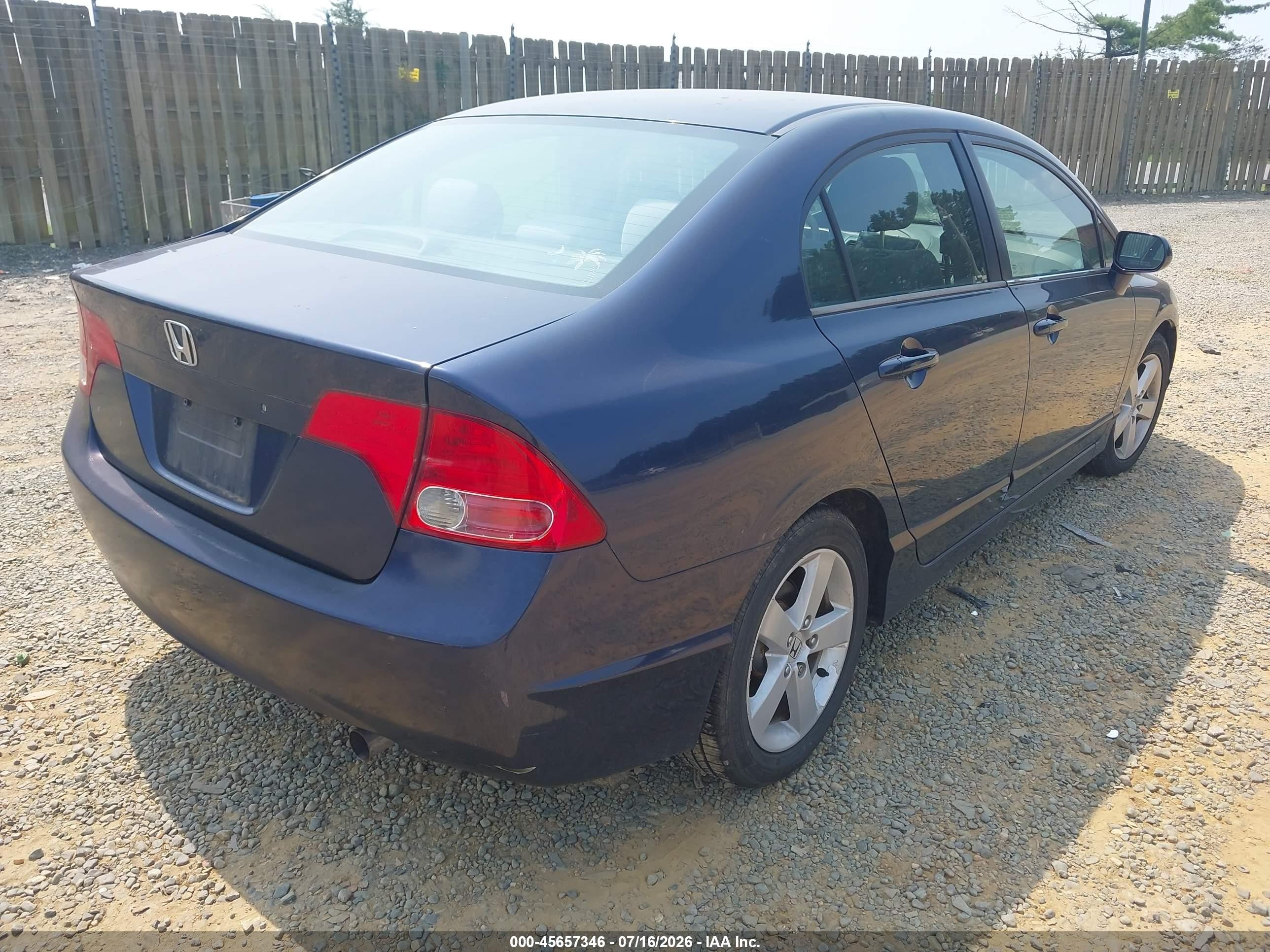 2006 Honda Civic Ex Dark Blue vin: 1HGFA16886L116677