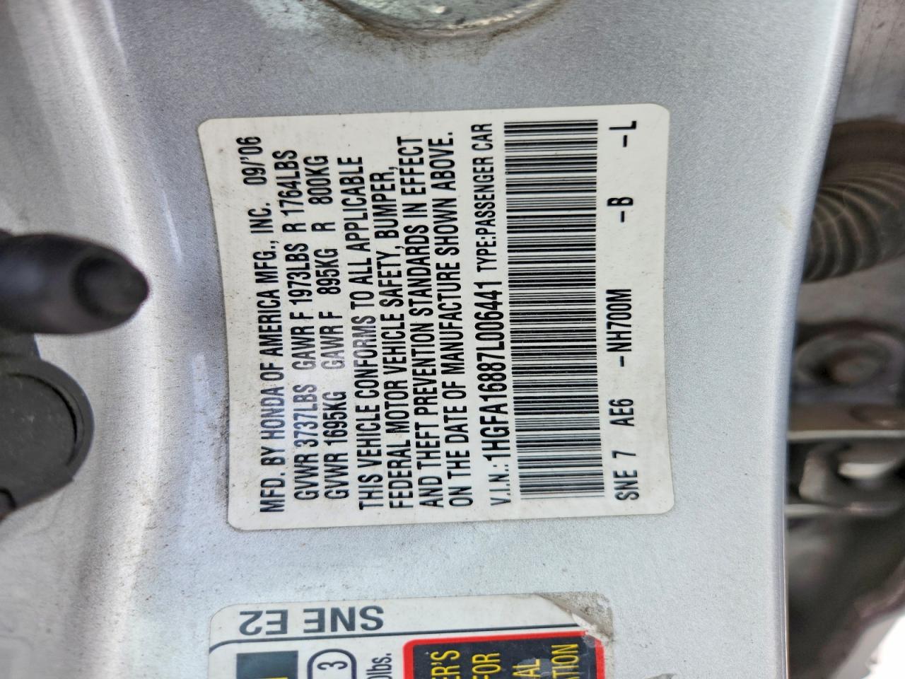 2007 Honda Civic Ex Silver vin: 1HGFA16887L006441