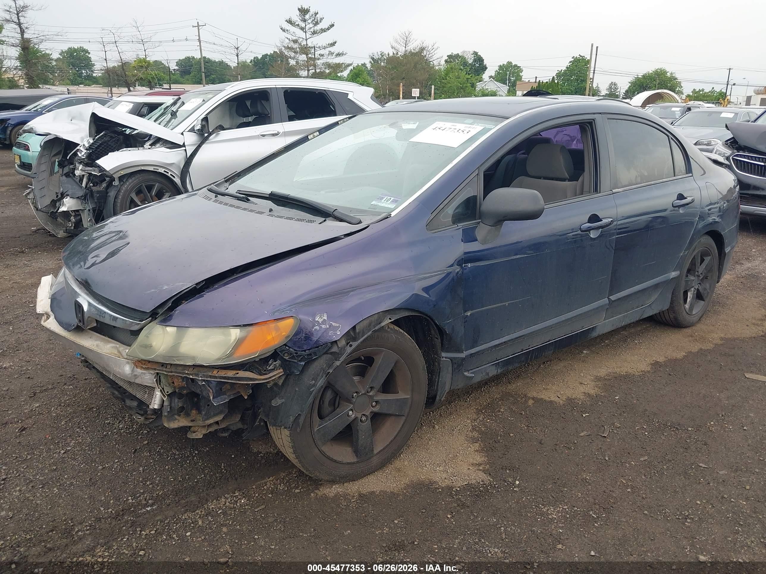 2007 Honda Civic Ex Blue vin: 1HGFA16887L049113