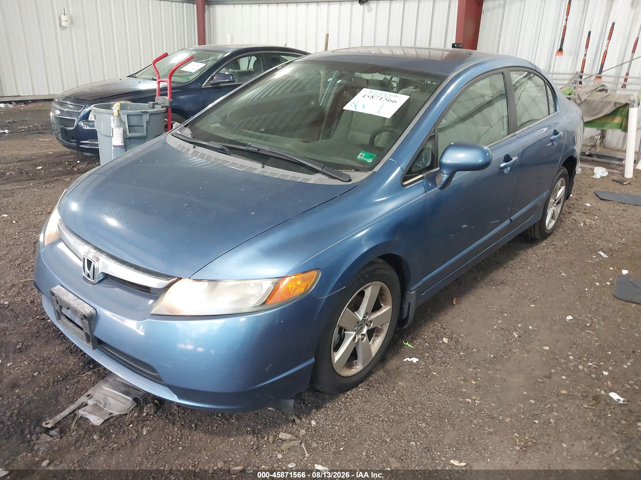 2007 Honda Civic Ex Blue vin: 1HGFA16887L063626