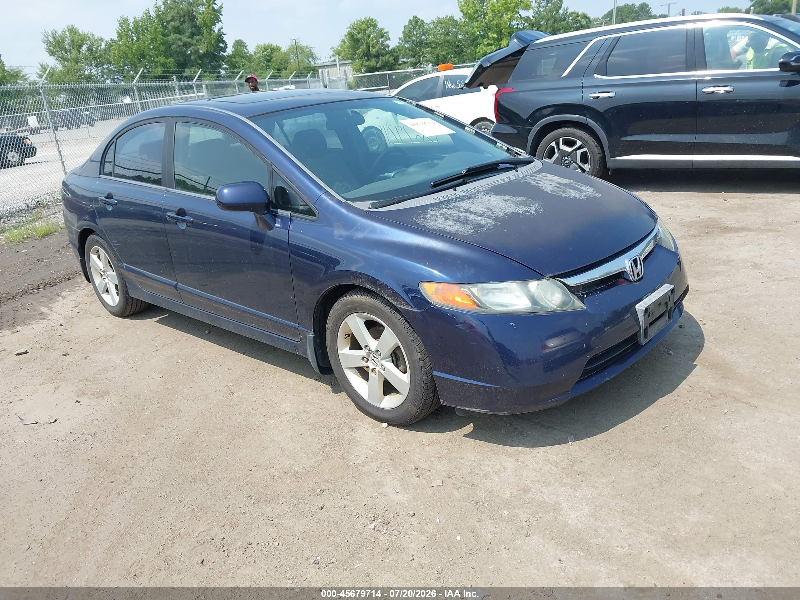 2007 Honda Civic Ex Blue vin: 1HGFA16887L085593