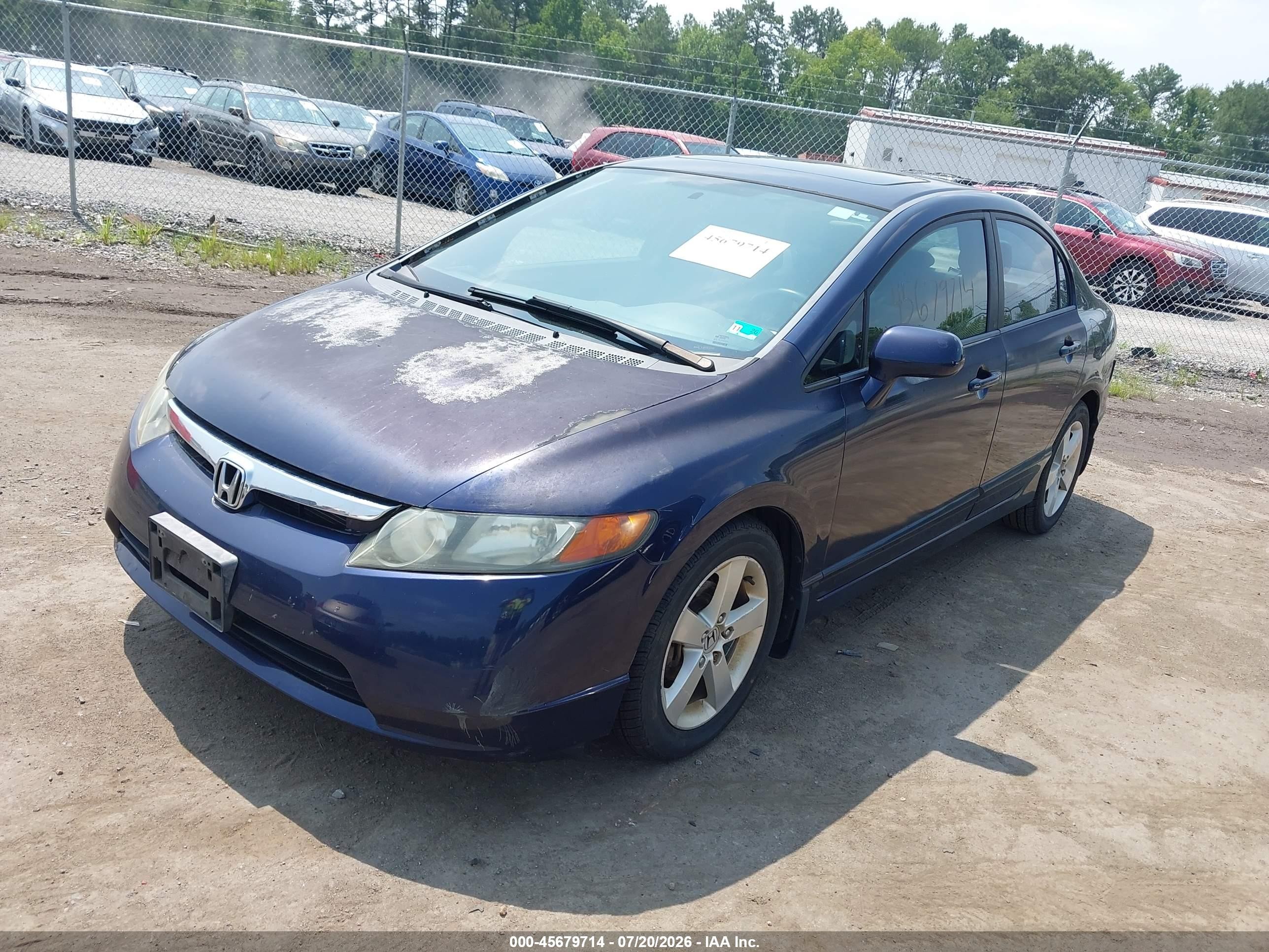 2007 Honda Civic Ex Blue vin: 1HGFA16887L085593