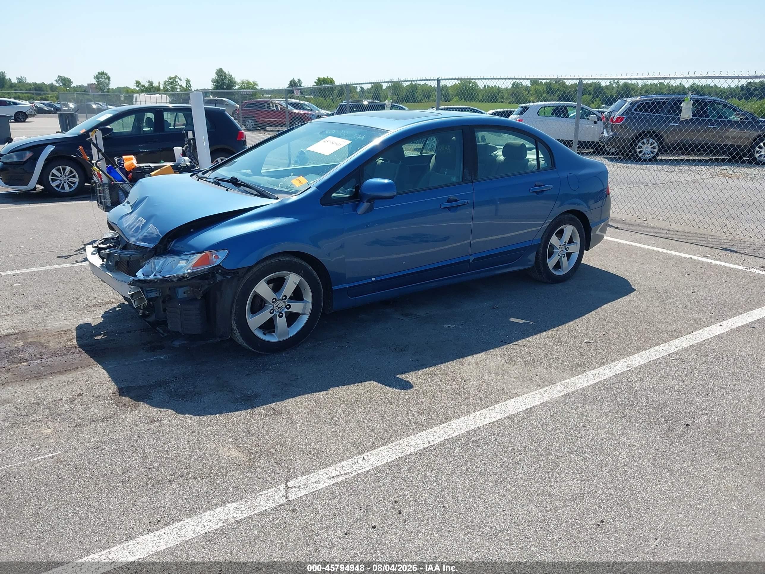 2008 Honda Civic Ex Blue vin: 1HGFA16888L015206