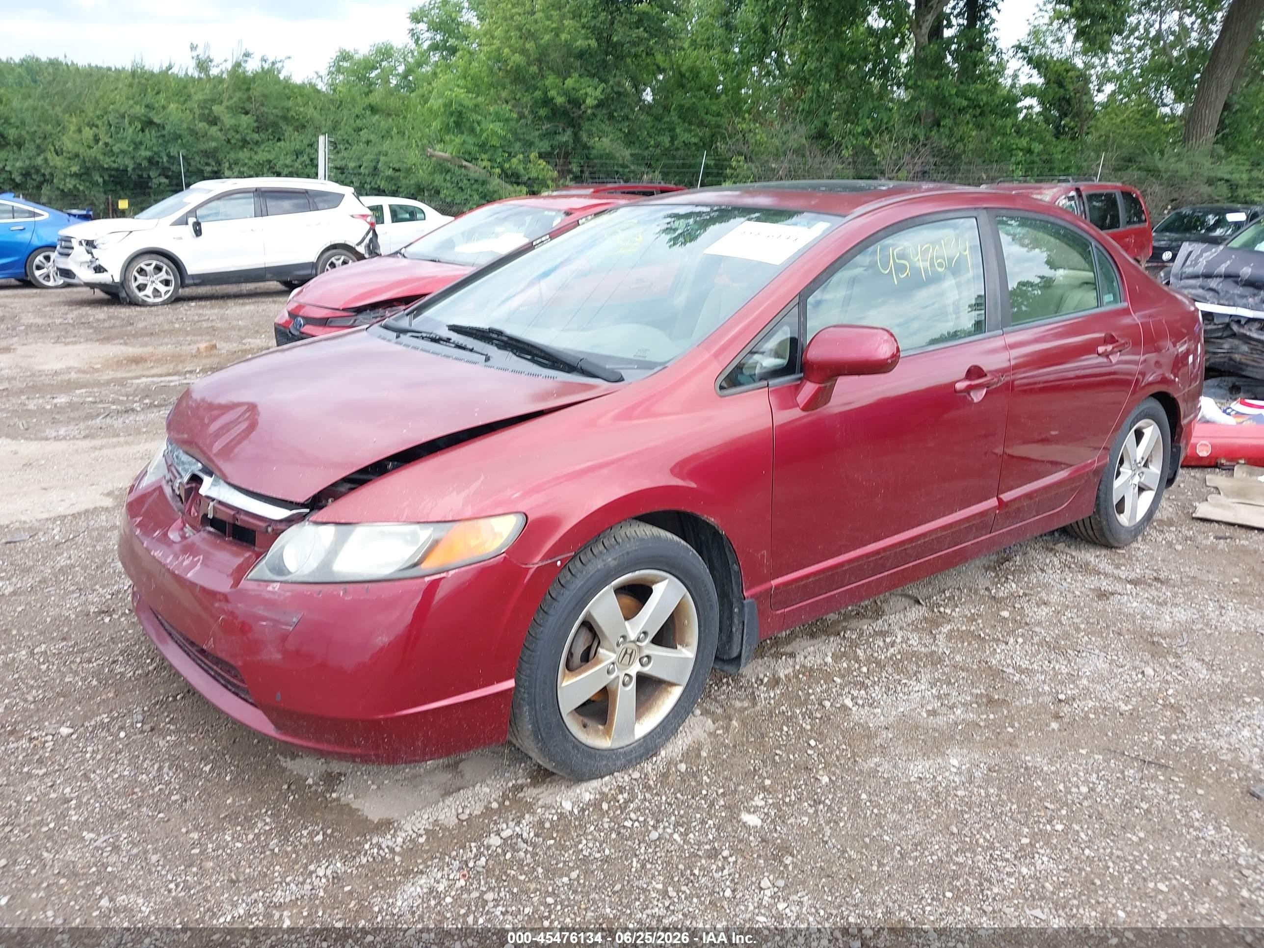 2008 Honda Civic Ex Красный vin: 1HGFA16888L046553