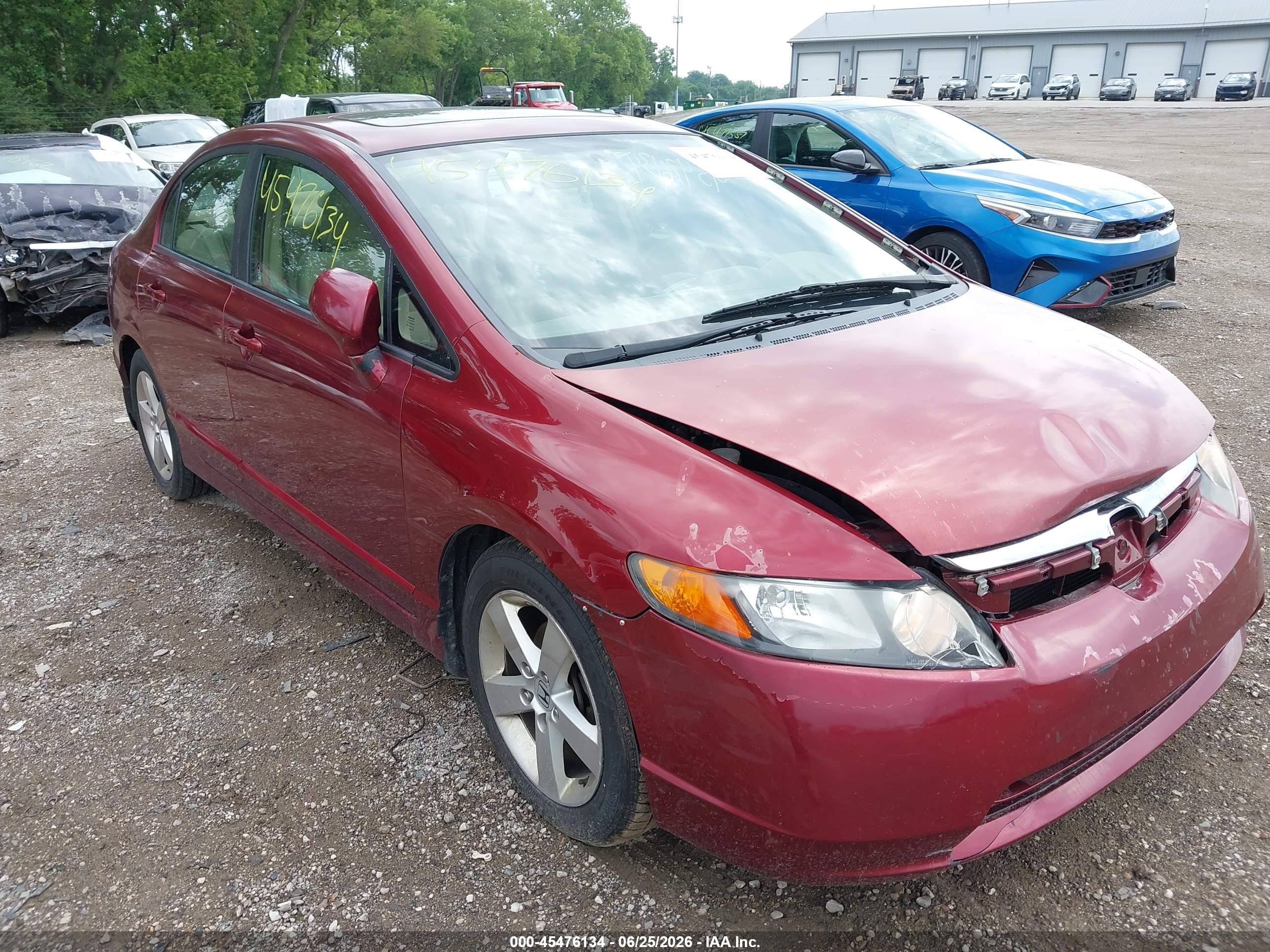 2008 Honda Civic Ex Красный vin: 1HGFA16888L046553