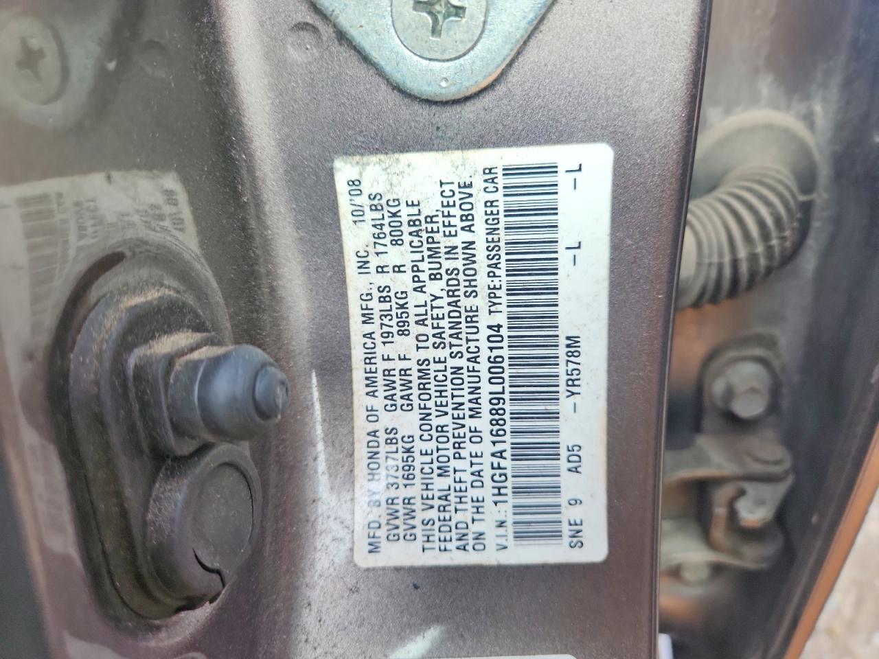 2009 Honda Civic Ex Gray vin: 1HGFA16889L006104