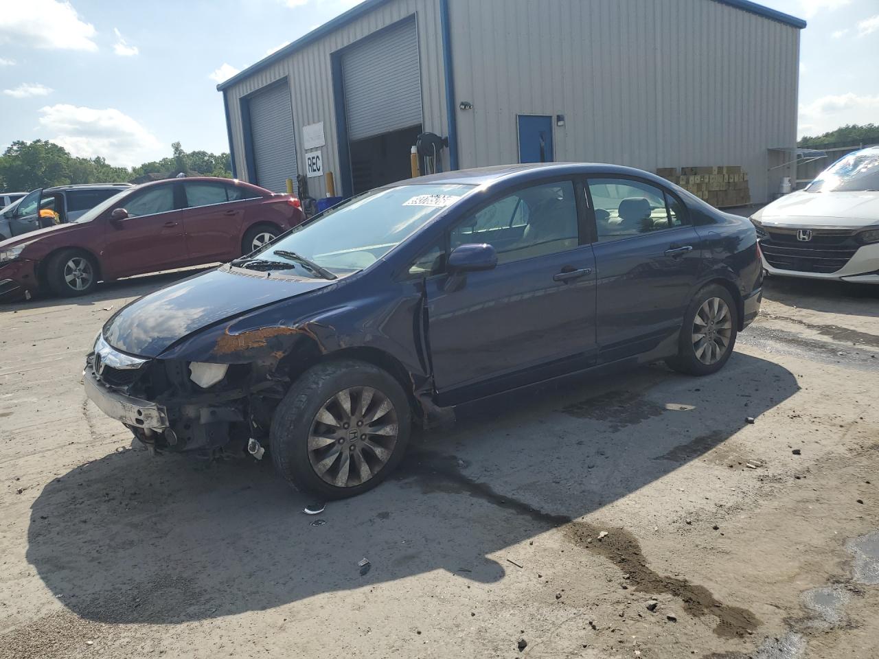 2009 Honda Civic Ex Синий vin: 1HGFA16889L026109 Damage: Left Front Fender, Severe Damage, Replacement Required