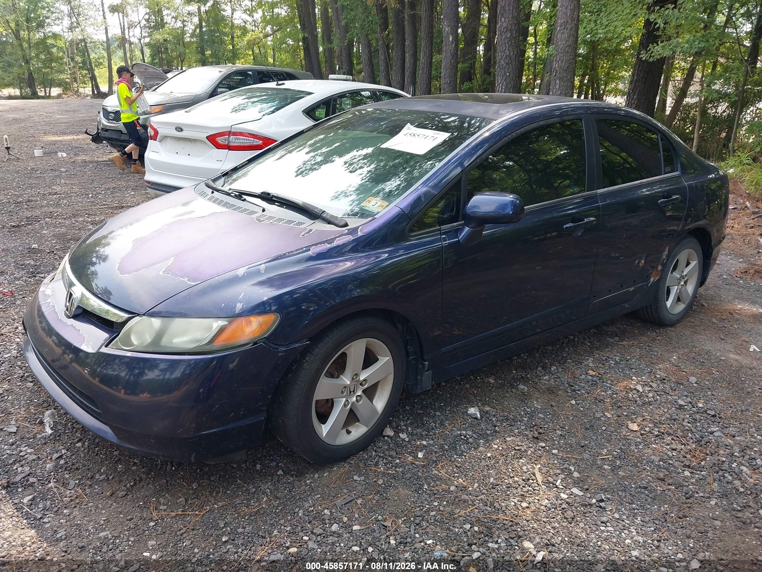2007 Honda Civic Ex Blue vin: 1HGFA16897L049055