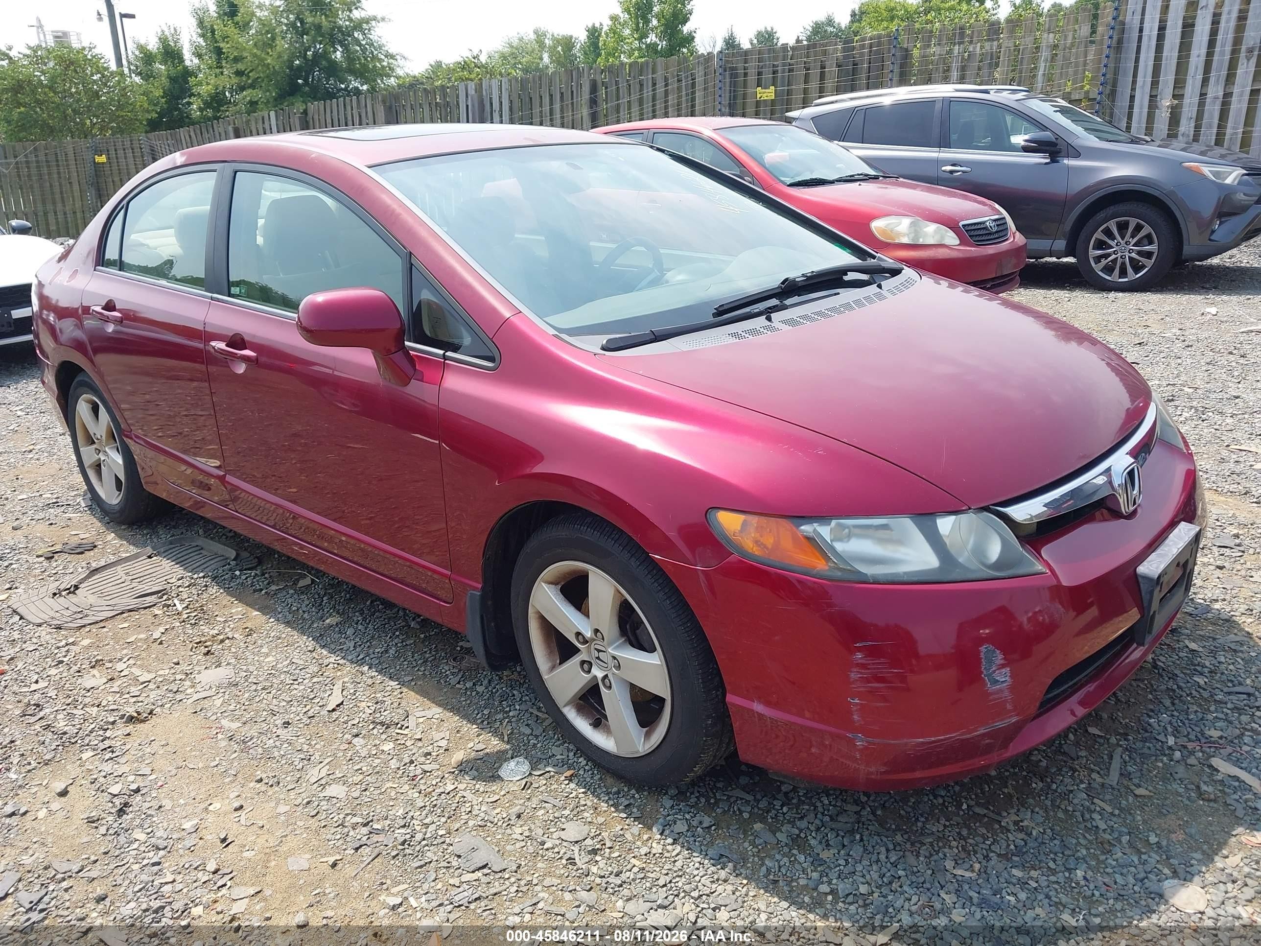 2007 Honda Civic Ex Red vin: 1HGFA16897L131917