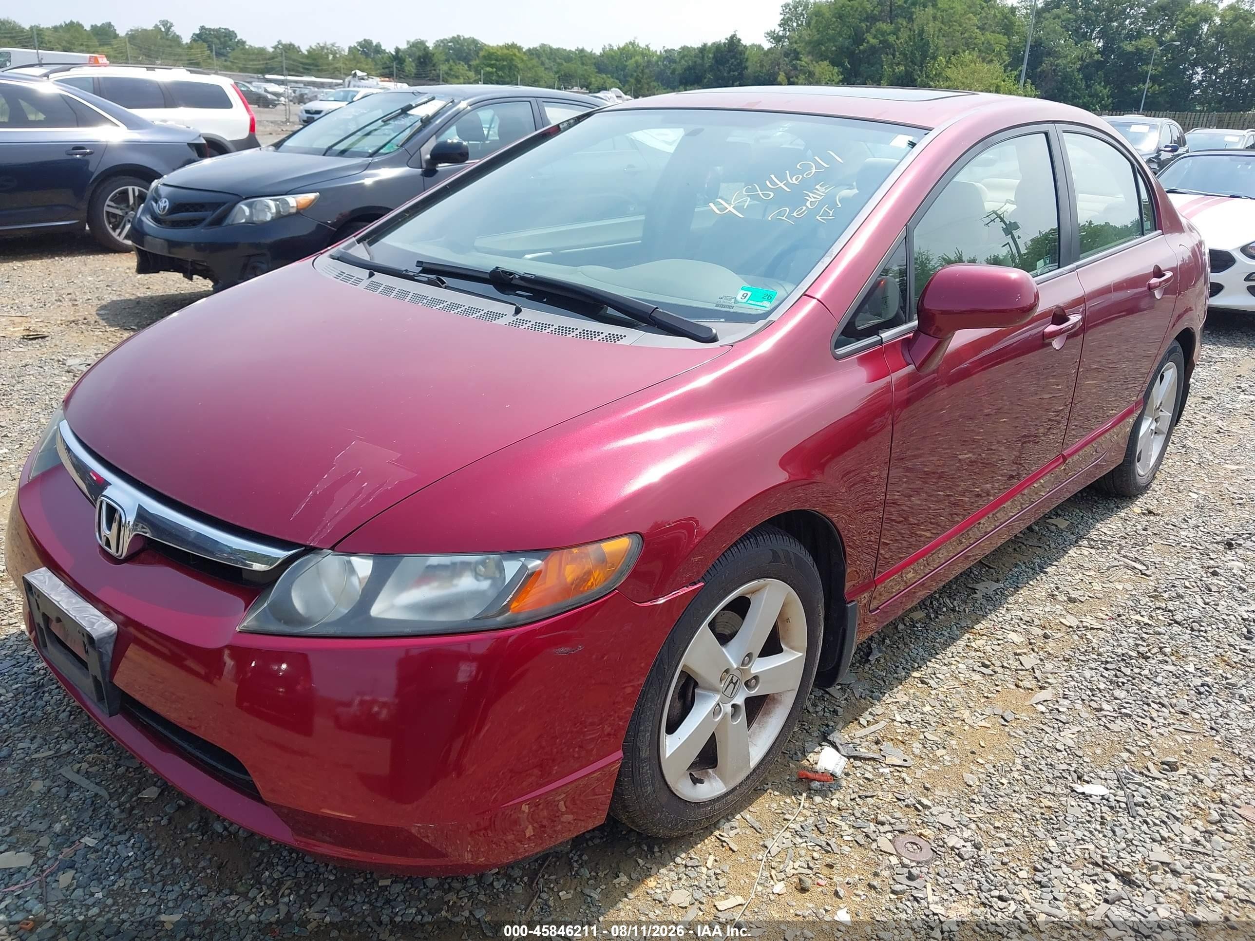 2007 Honda Civic Ex Red vin: 1HGFA16897L131917