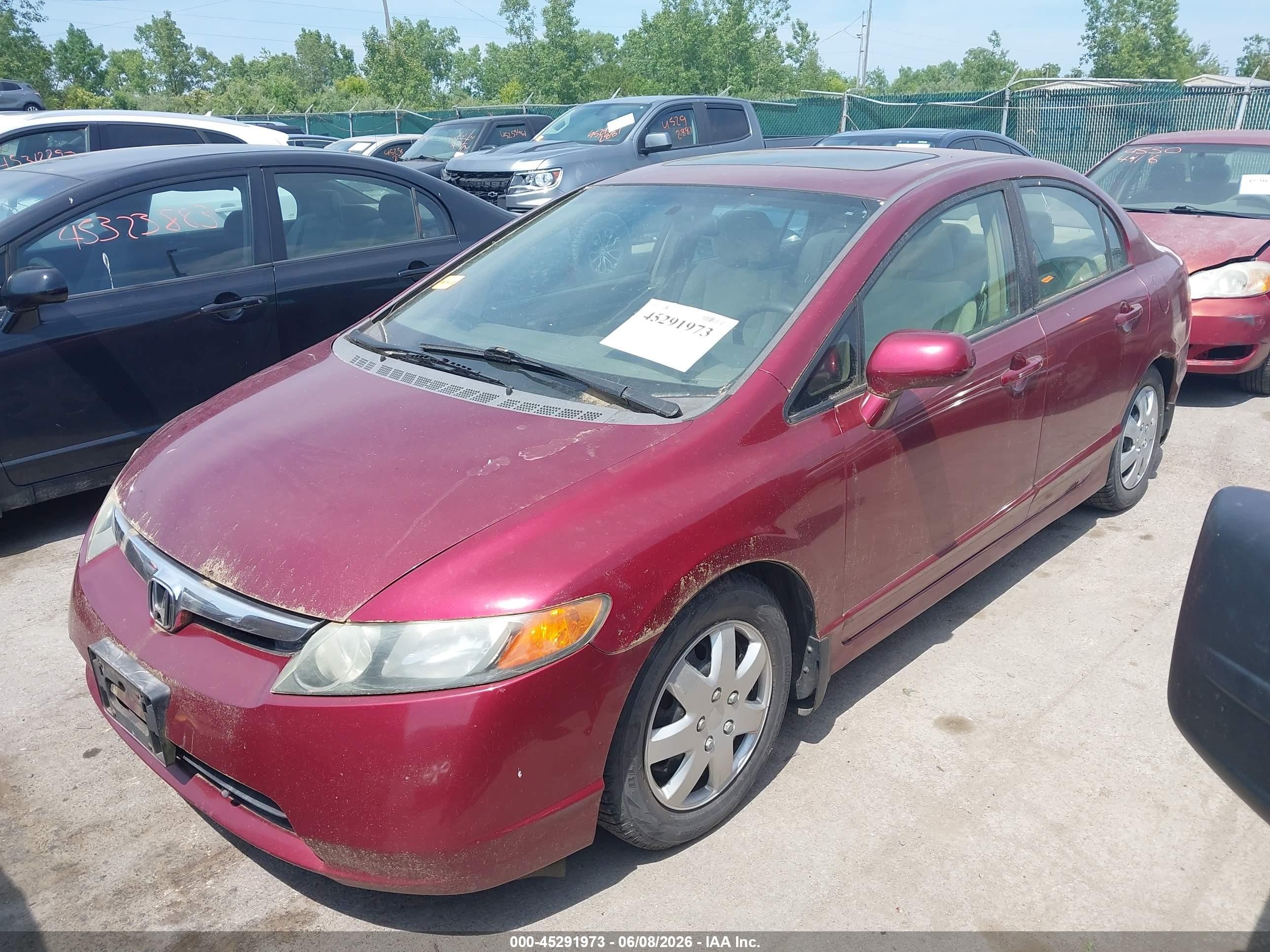 2008 Honda Civic Ex Red vin: 1HGFA16898L030801