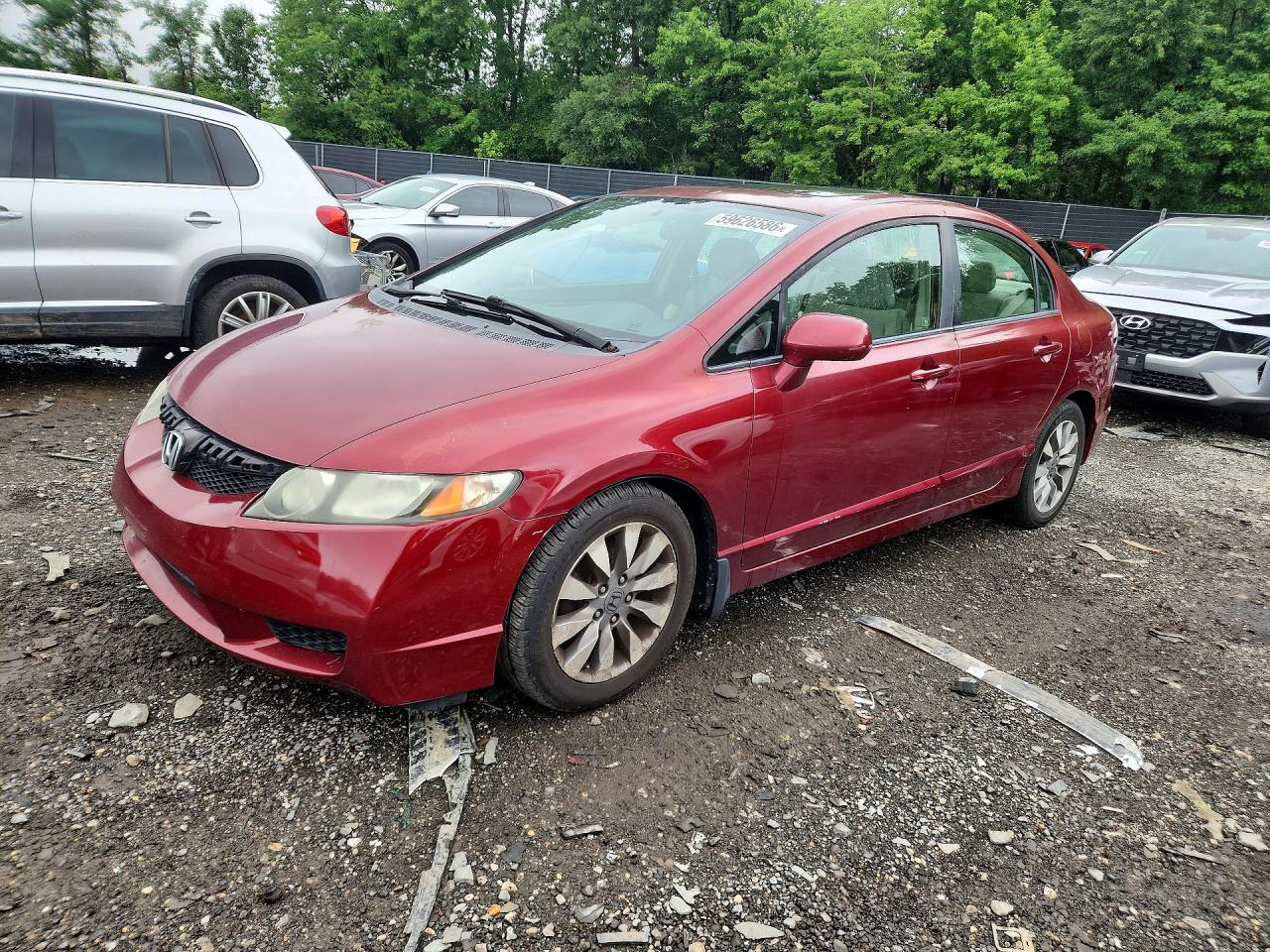2009 Honda Civic Ex Red vin: 1HGFA16899L001168