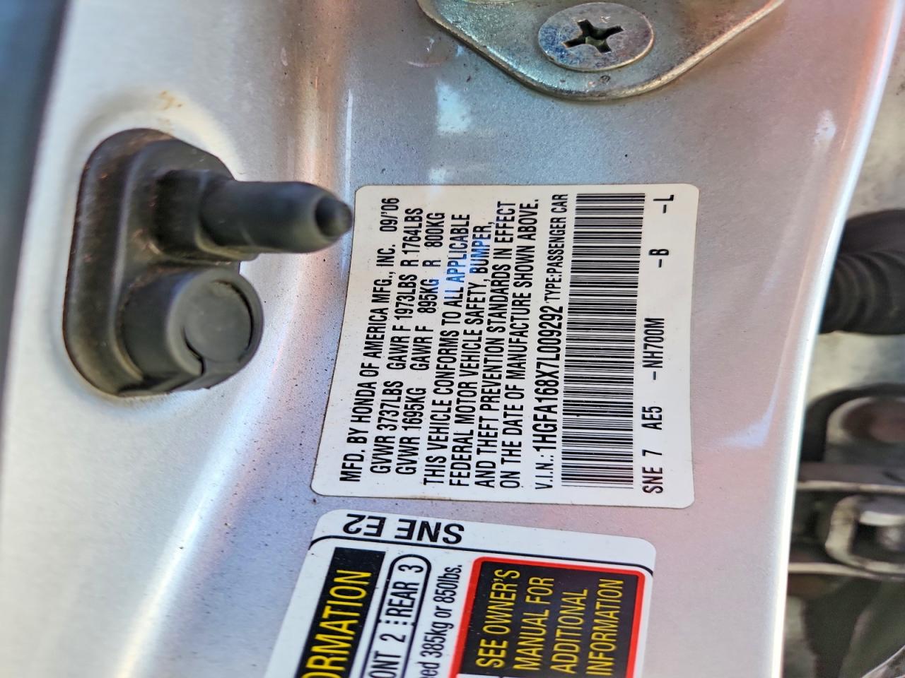 2007 Honda Civic Ex Silver vin: 1HGFA168X7L009292