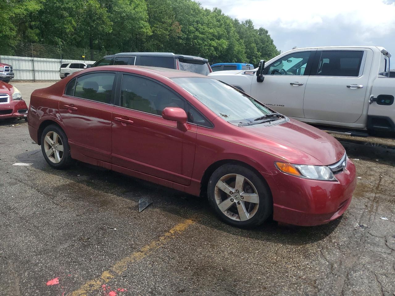 2007 Honda Civic Ex Бордовый vin: 1HGFA168X7L056645