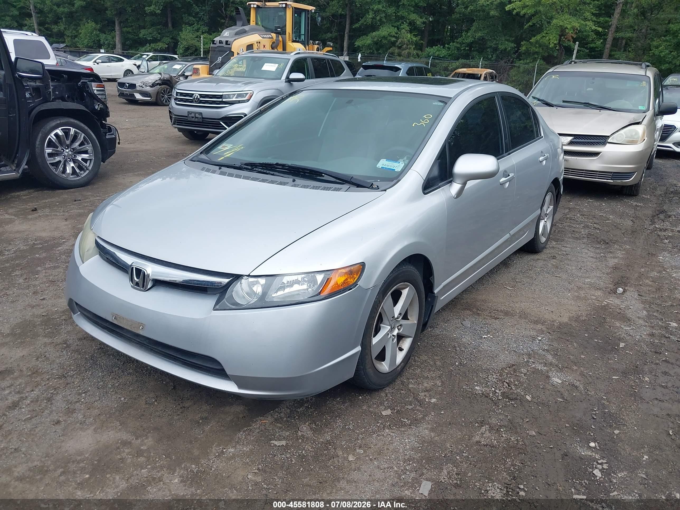 2007 Honda Civic Ex Silver vin: 1HGFA168X7L098040