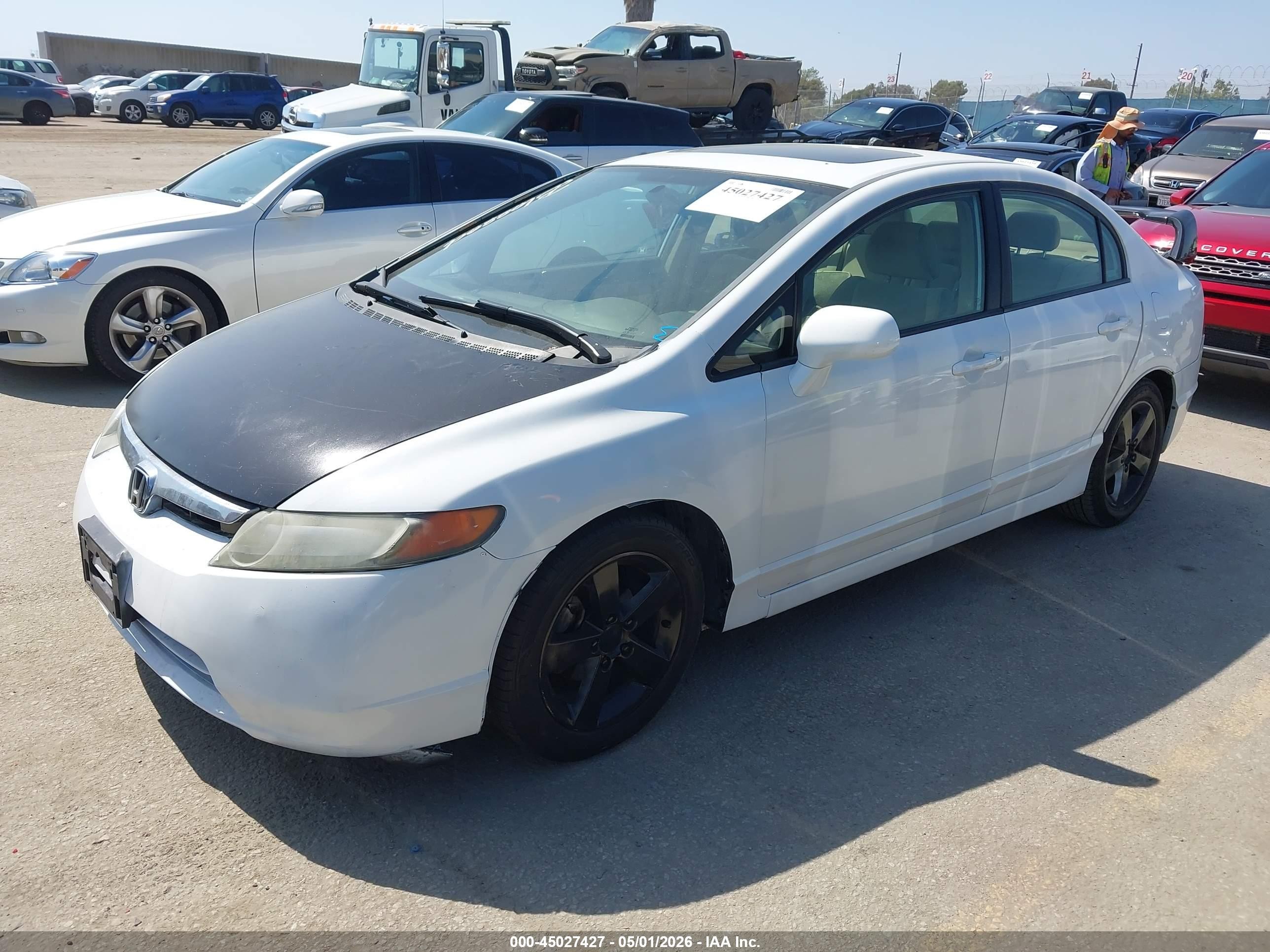 2007 Honda Civic Ex White vin: 1HGFA168X7L114561
