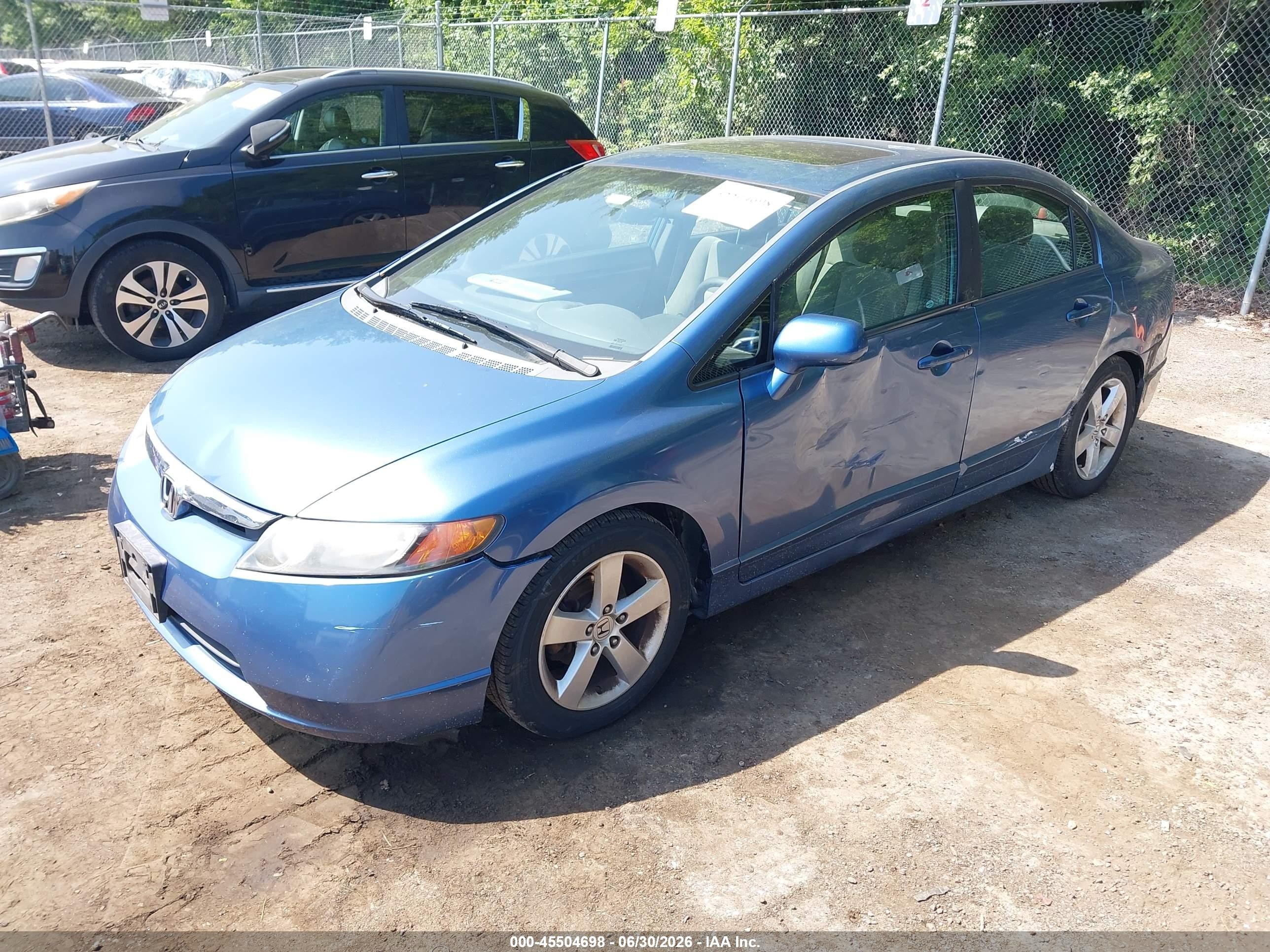 2008 Honda Civic Ex Blue vin: 1HGFA168X8L004160