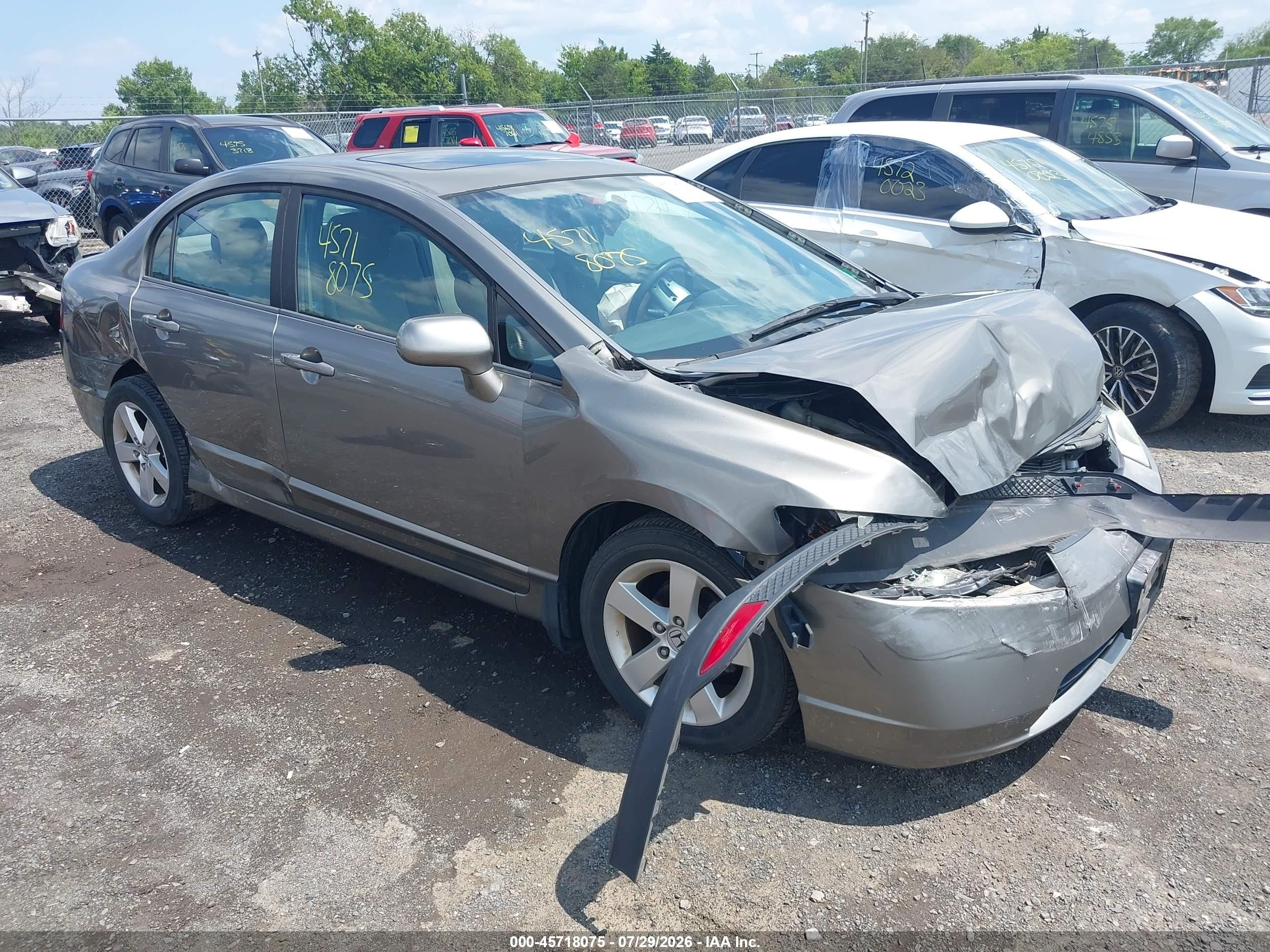 2008 Honda Civic Ex Gray vin: 1HGFA168X8L084513