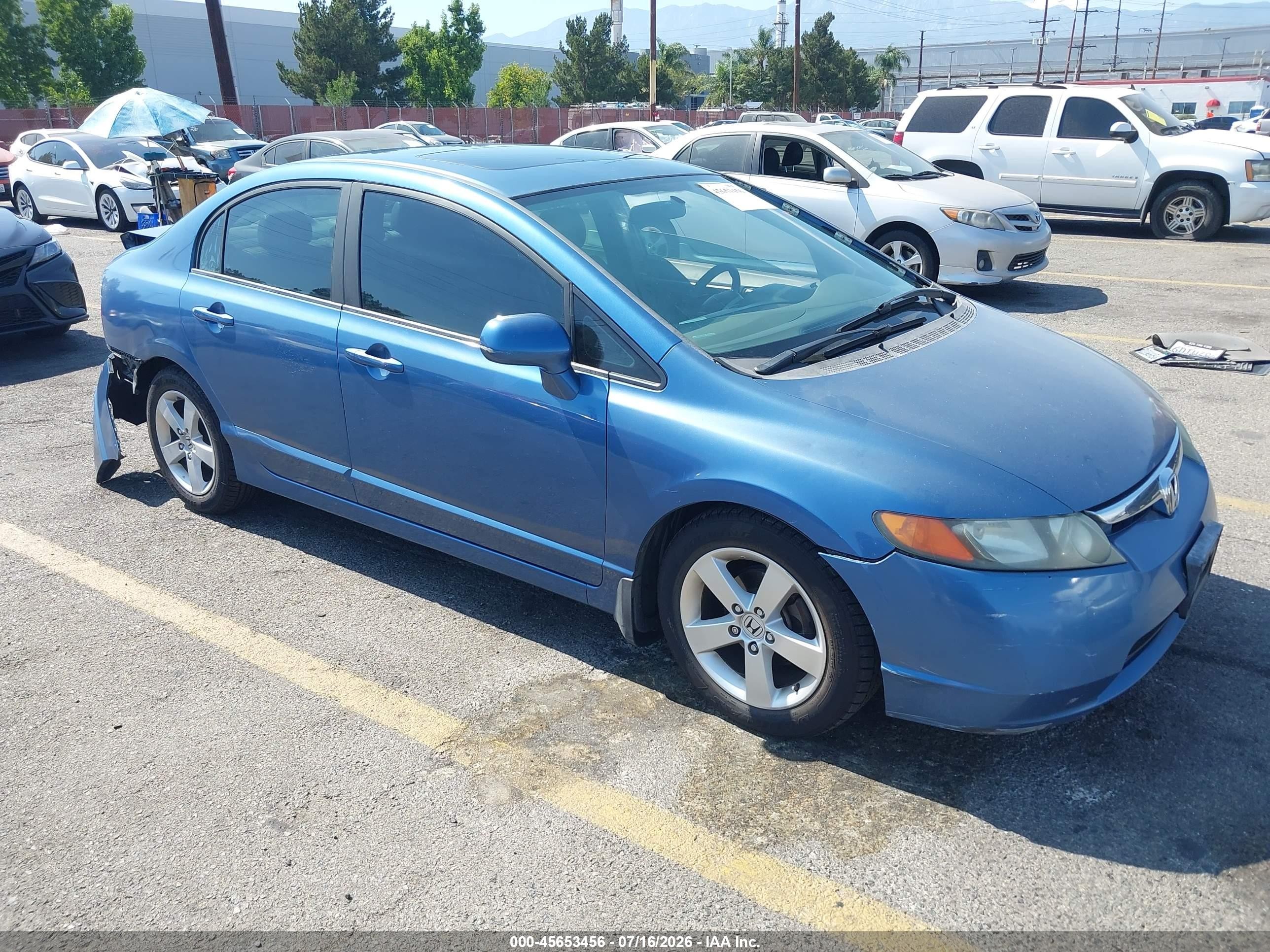 2008 Honda Civic Ex-l Light Blue vin: 1HGFA16938L085401