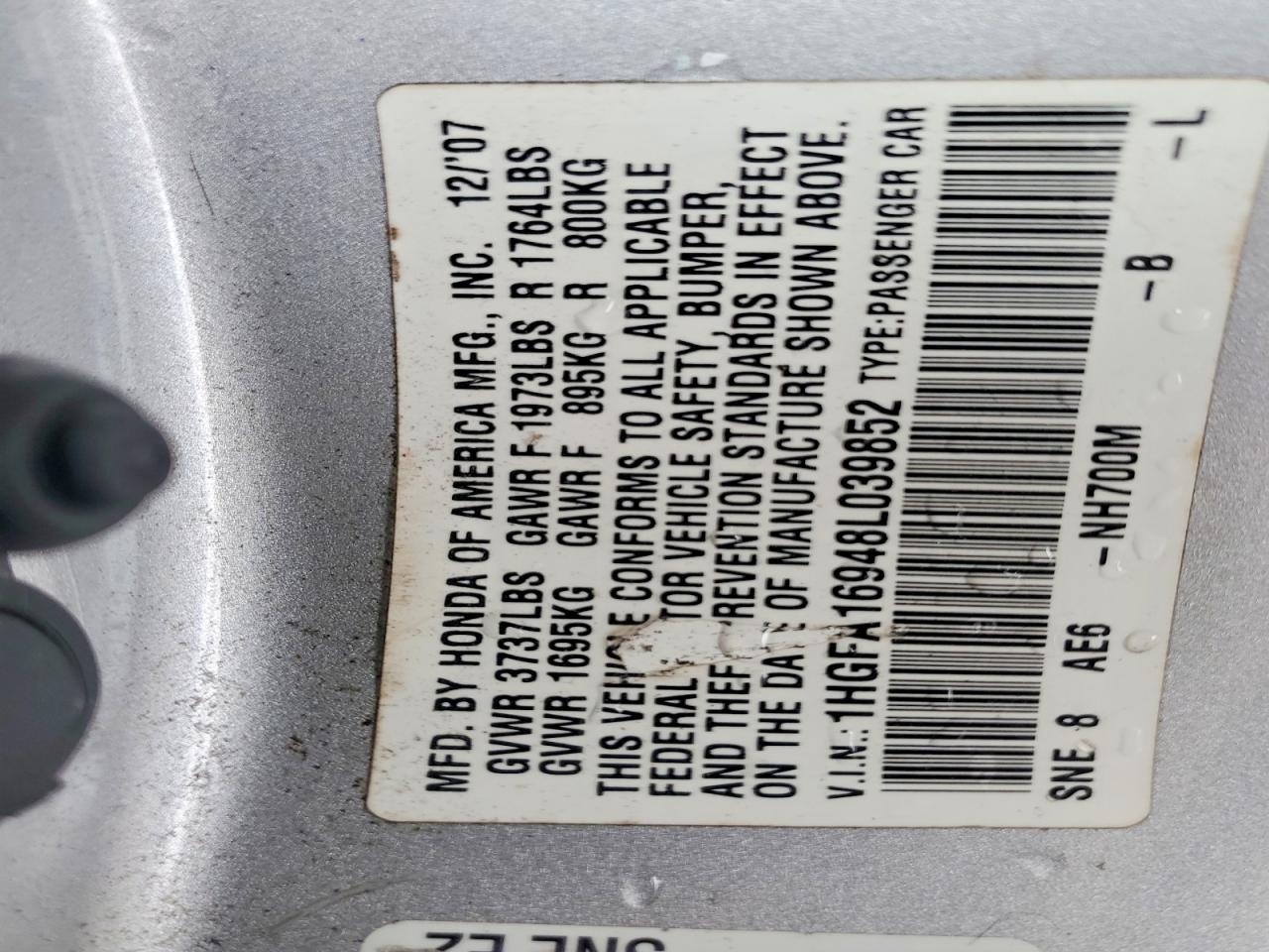 2008 Honda Civic Exl Silver vin: 1HGFA16948L039852