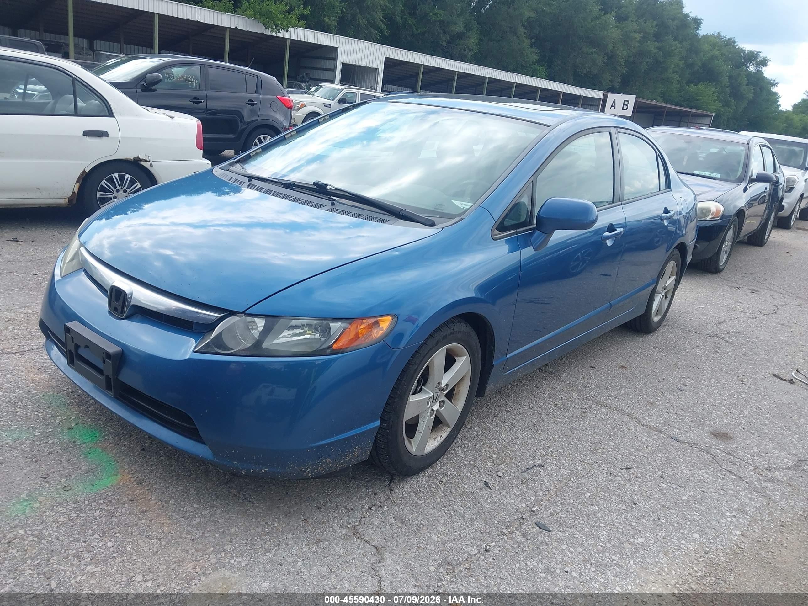 2008 Honda Civic Ex-l Синий vin: 1HGFA16948L118521