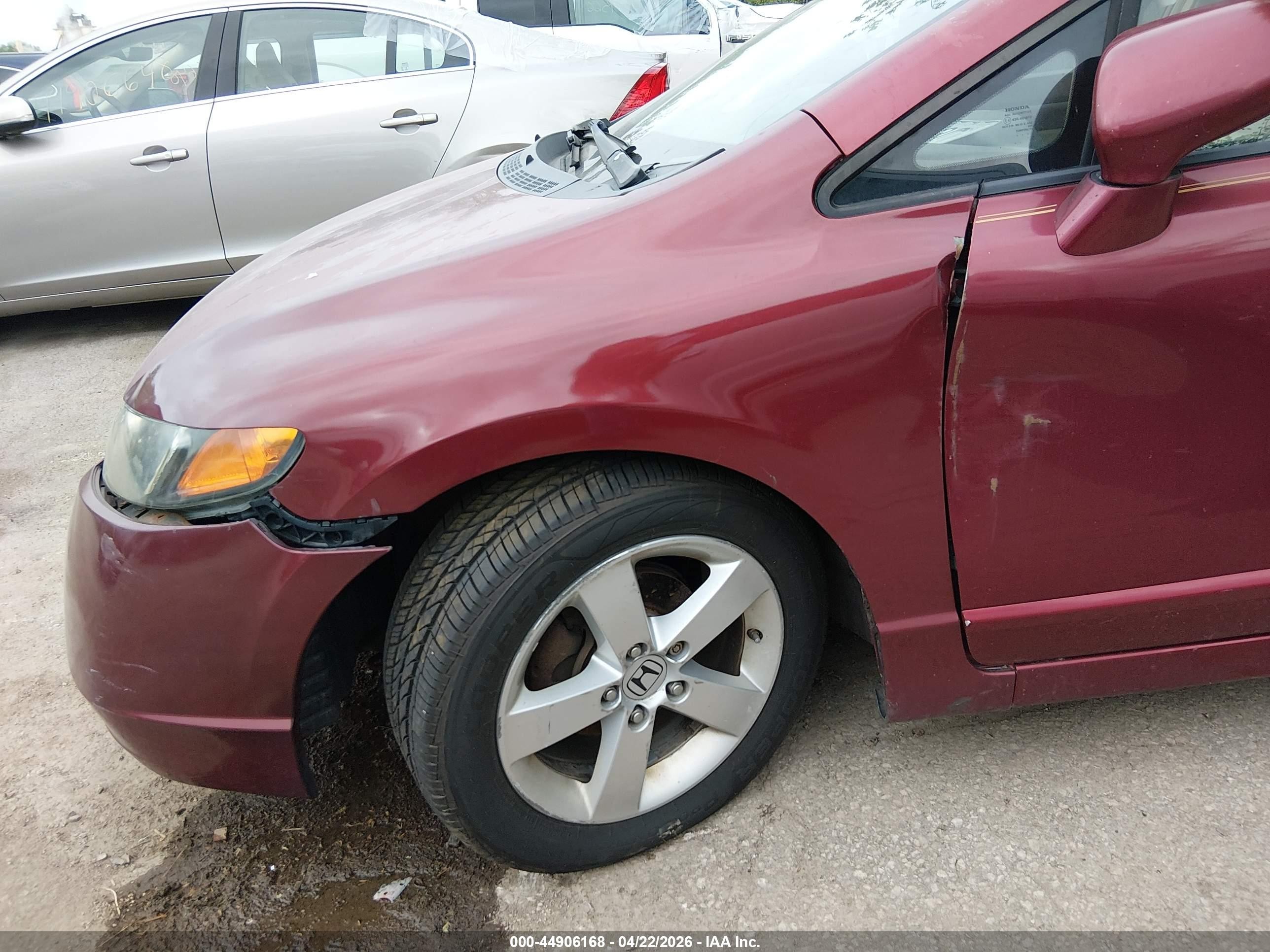 2008 Honda Civic Ex-l Burgundy vin: 1HGFA16968L053705