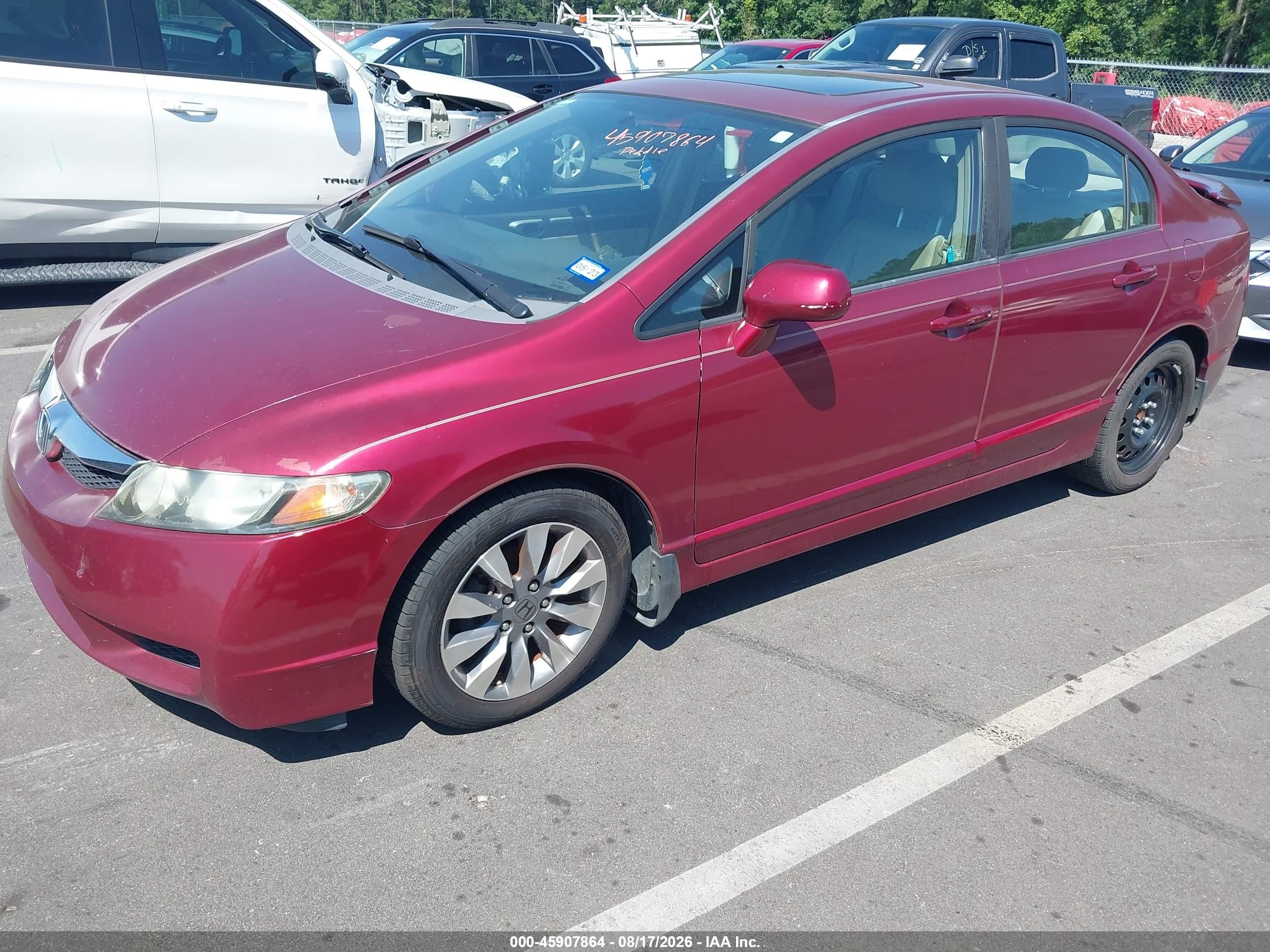 2009 Honda Civic Ex-l Темно-бордовый vin: 1HGFA16999L015970