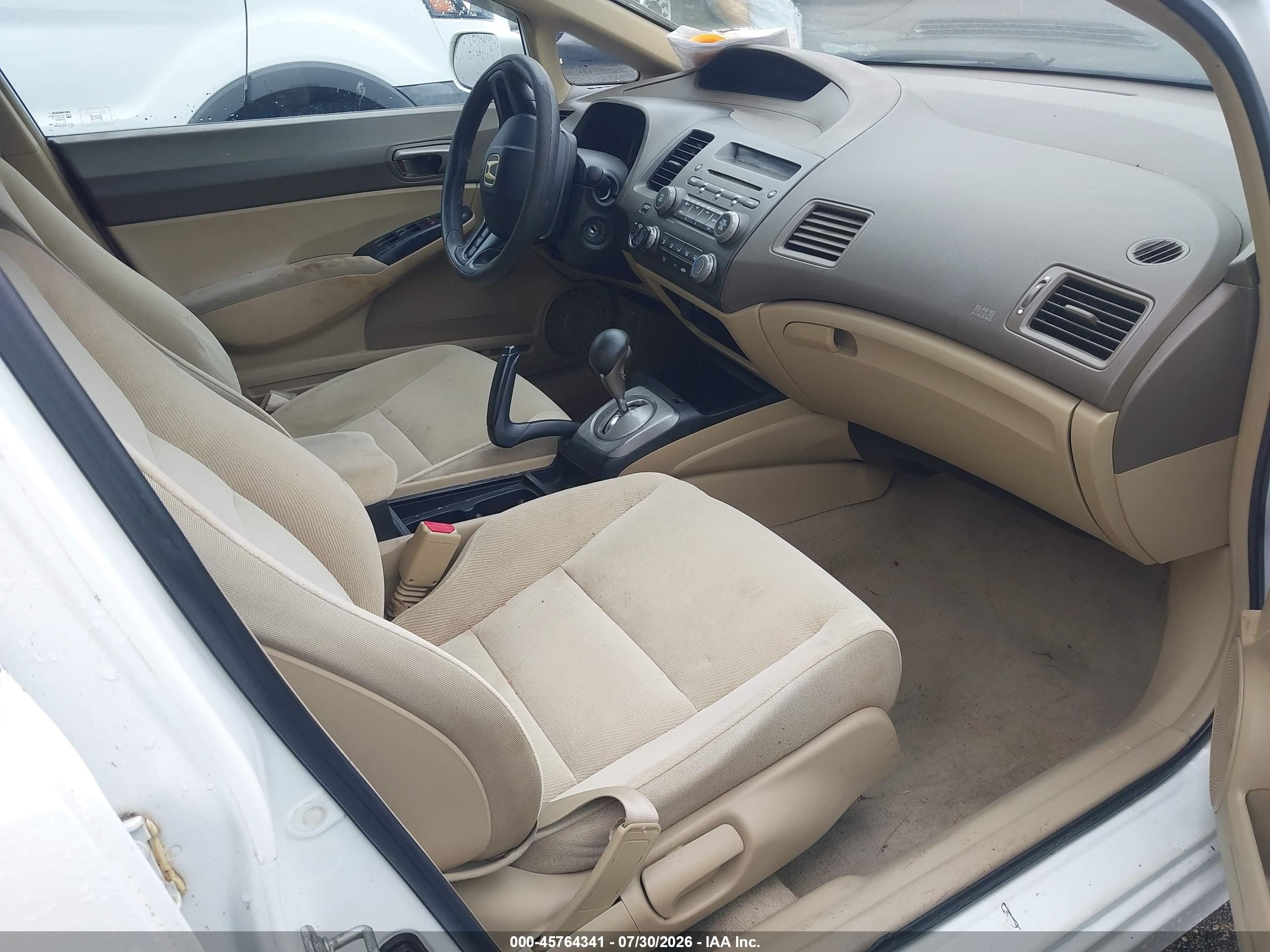 2007 Honda Civic Gx White vin: 1HGFA46517L000889
