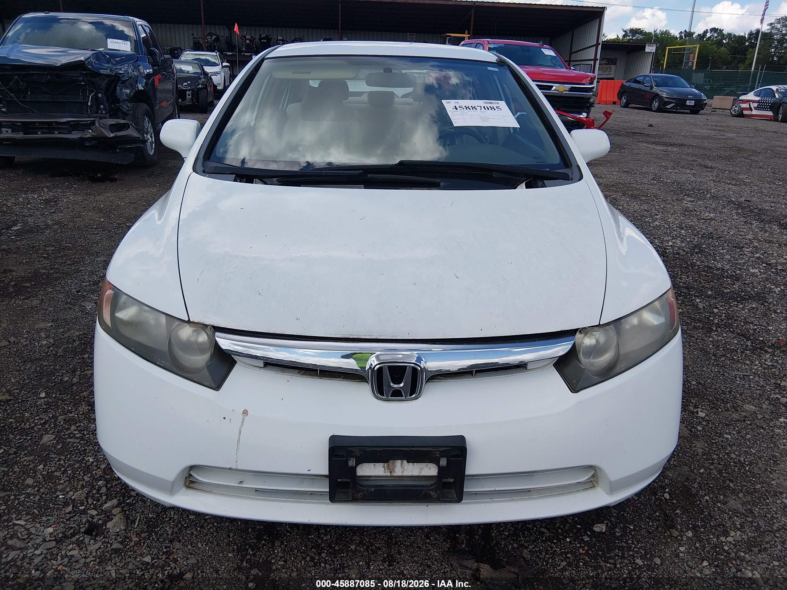 2007 Honda Civic Gx White vin: 1HGFA46567L000273