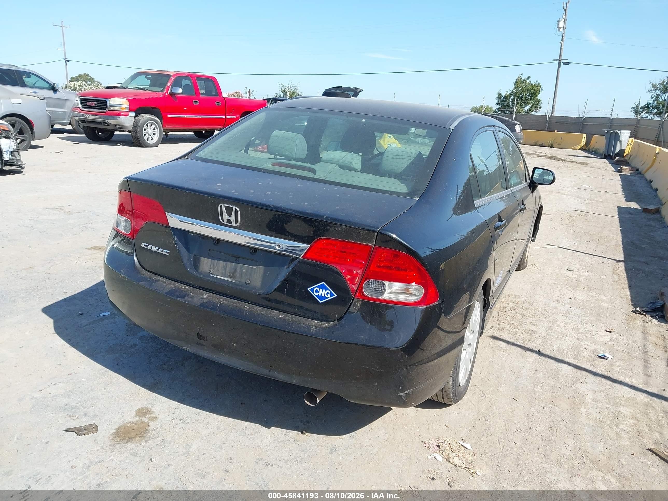2009 Honda Civic Gx Черный vin: 1HGFA46589L000228